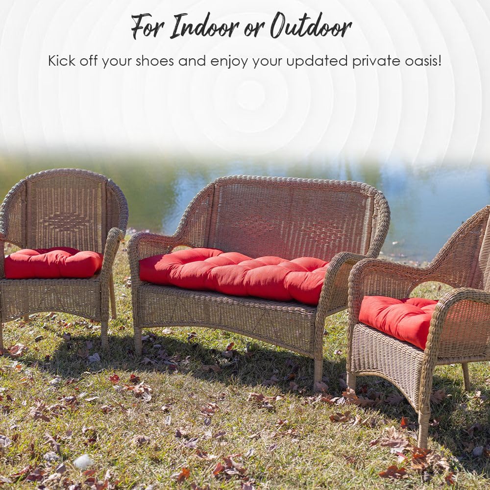 Sunbrella Tufted Wicker Loveseat Cushion 41