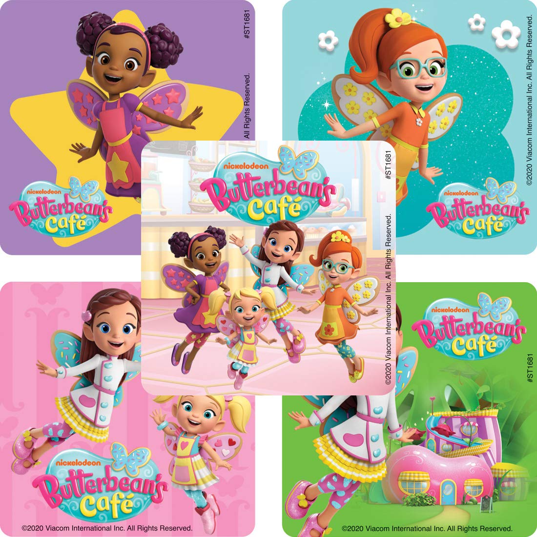 Butterbean's Café Stickers Pack of 100 - Fun Kids Toys, Party Favors & Giveaways - Perfect for Scrapbooking, School Projects & Birthday Party Decorations