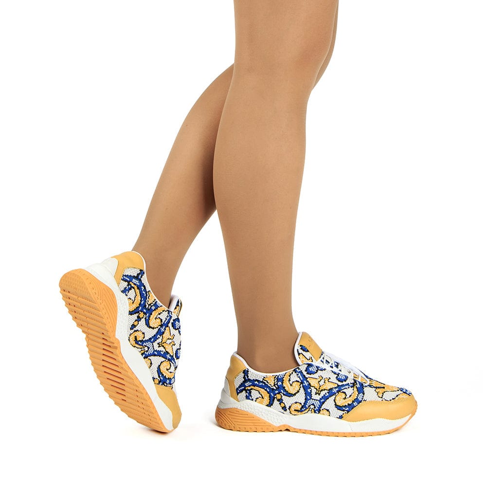 Vegan Apple Leather Sneakers for Women - Eco-Friendly Yellow Casual Shoes | Perfect for Walking, Travel & Sustainable Fashion