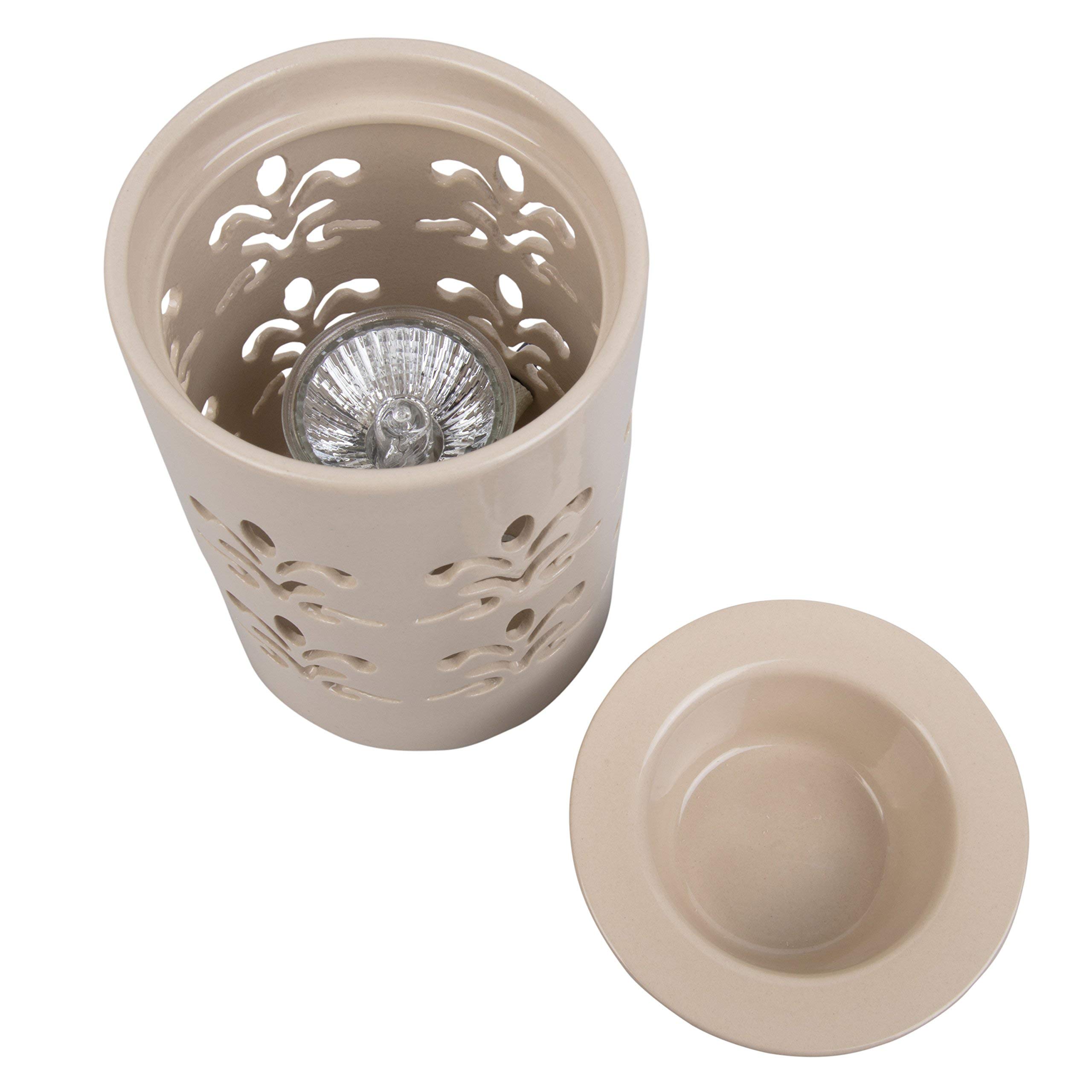 D'Eco Electric Wax Melt Warmer - Plug-in Scented Tart & Candle Warmer with 6 Cinnamon Wax Cubes | Halogen Bulb for Home Fragrance | Perfect for Living Room, Bedroom, Office & Gifts (Housewarming, Wedding)