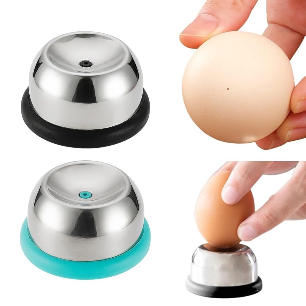 2 Pack Stainless Steel Egg Piercer - Sharp Needle Egg Punch Tool for Easy Peeling Hard Boiled Eggs | Anti-Rust Egg Poker with Sturdy Base | Prevents Shell Cracking | Perfect for Kitchen, Breakfast Prep & Cooking