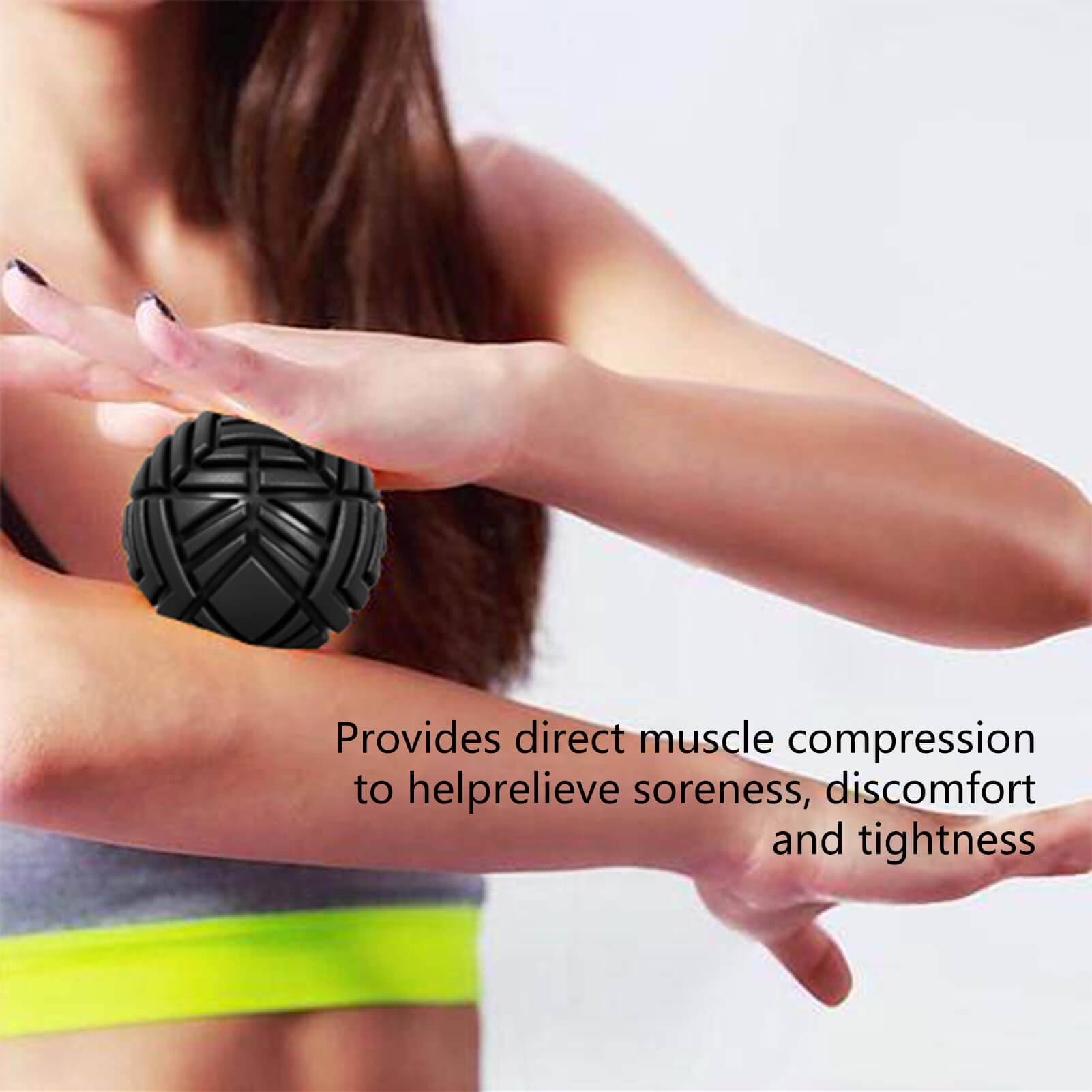 TETOP 3.15 Inch Fitness Massage Ball - Trigger Point Therapy & Myofascial Release Tool for Muscle Recovery, Exercise Mobility & Deep Tissue Massage (Black) - Perfect for Post-Workout, Yoga, Physical Therapy & Home Gym Use