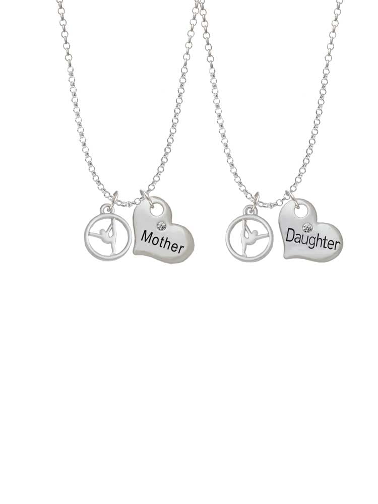 Delicate Gymnast Silhouette Pendant Necklace Set for Mother & Daughter - 19
