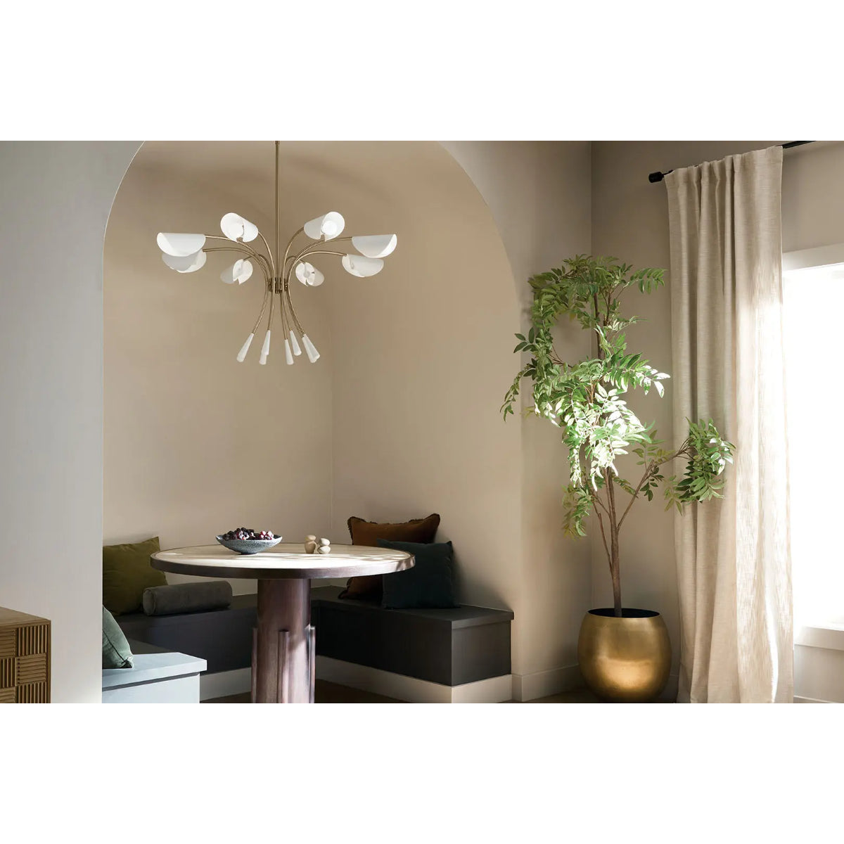 Arcus 46 Inch 12-Light Modern Crystal Chandelier - Elegant Dining Room Lighting Fixture for Home Decor & Ceiling Lamp for Living Room, Bedroom, Entryway