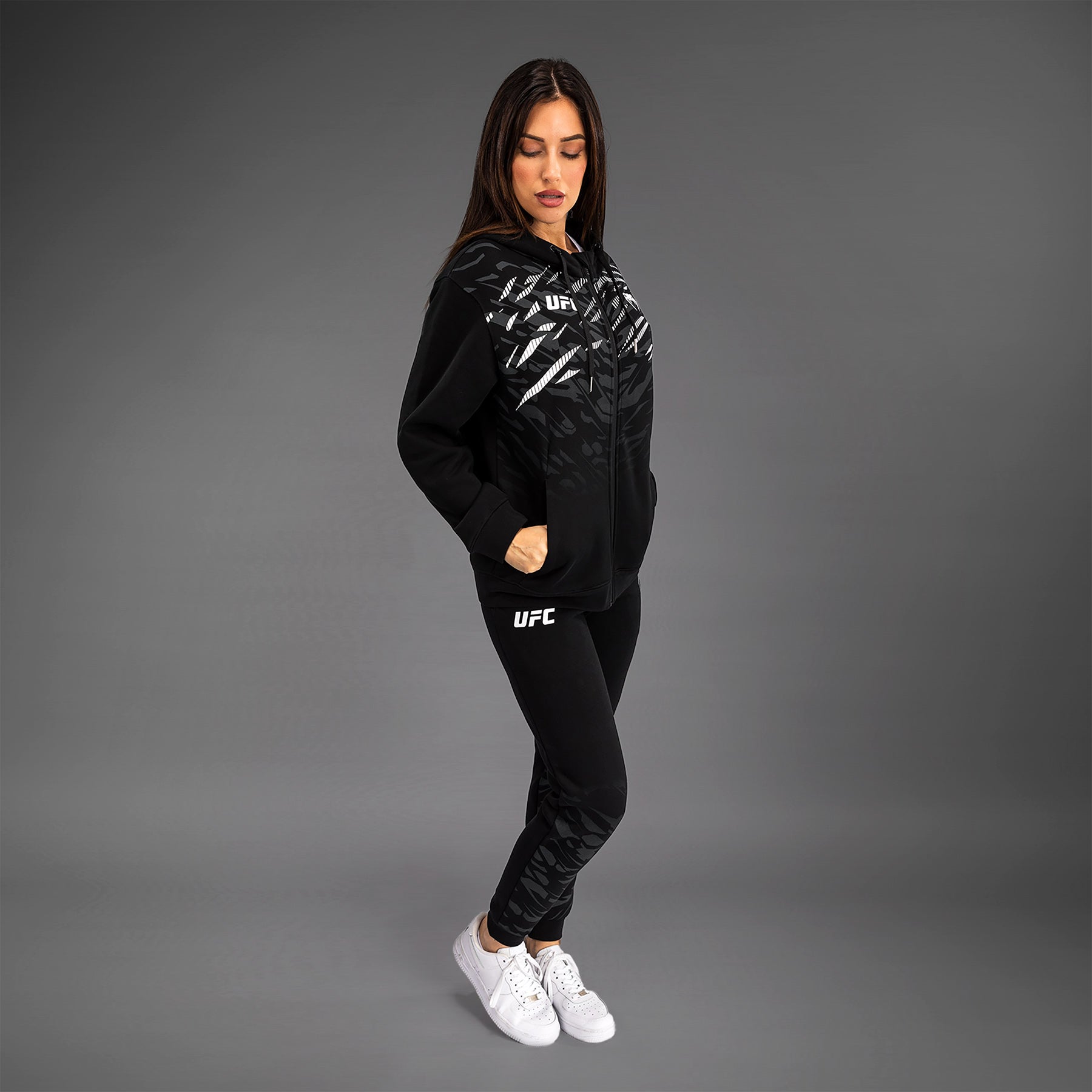 Venum UFC Fusion Women's Replica Zip Hoodie - Black | MMA Training & Casual Wear | Official UFC Licensed Apparel
