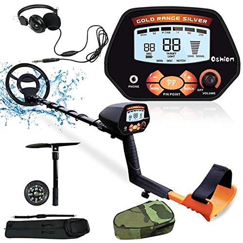 Professional Metal Detector with Discrimination Mode - 10 Inch Waterproof LCD Display for Treasure Hunting, Gold & Coin Detection - Includes Shovel, Bag & Headphone - Perfect for Beach, Park & Field Exploration