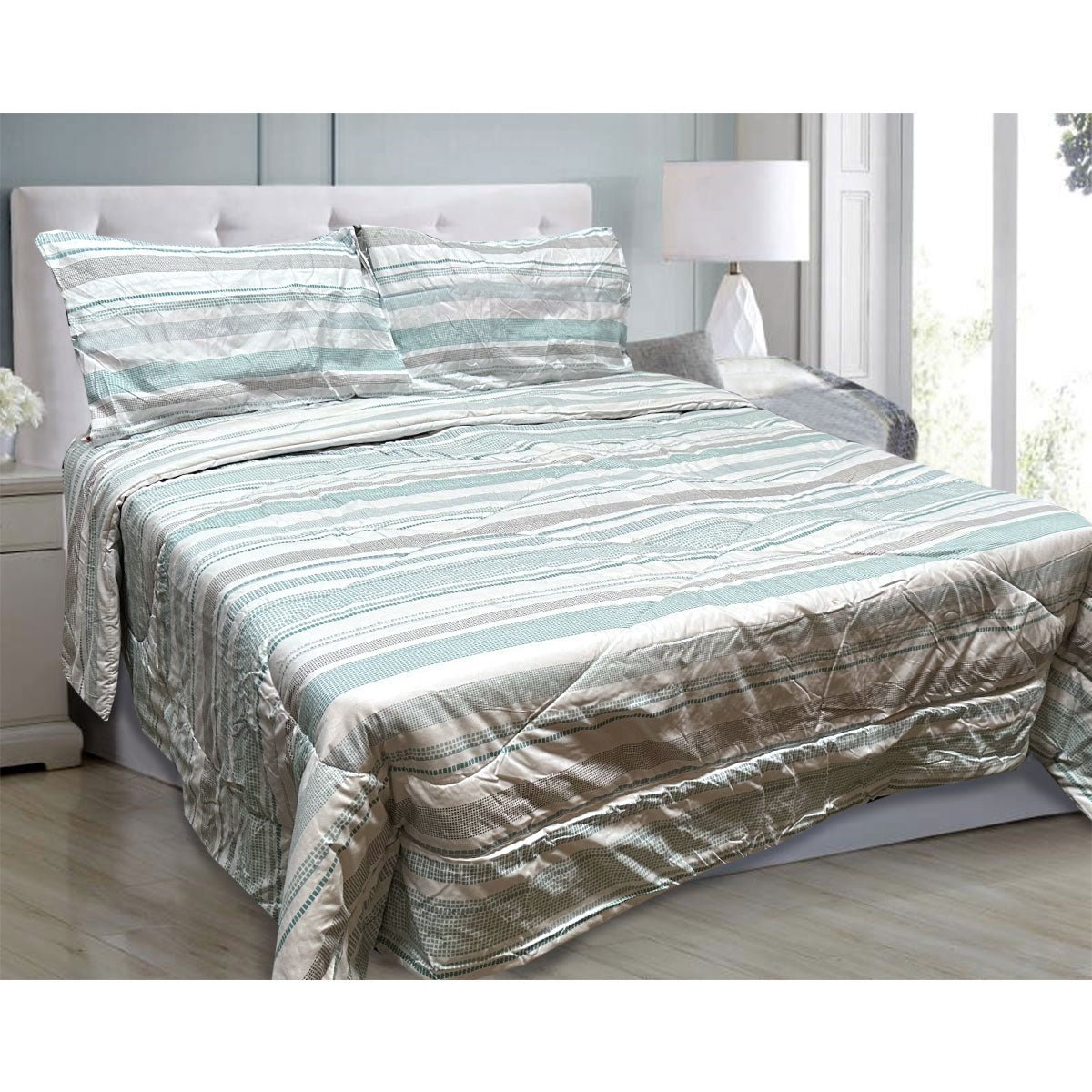 Hotel Living 3-Piece Lightweight Comforter Set - Queen/King Size Oscar Mosaic Design | Ultra Soft Bedding for Luxury Hotels & Cozy Home Bedrooms