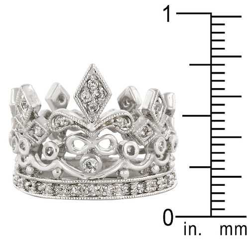 Elegant Cubic Zirconia Crown Eternity Ring for Women - Sterling Silver Wedding Band, Anniversary Gift, Promise Ring - Perfect for Bridal Jewelry & Special Occasions