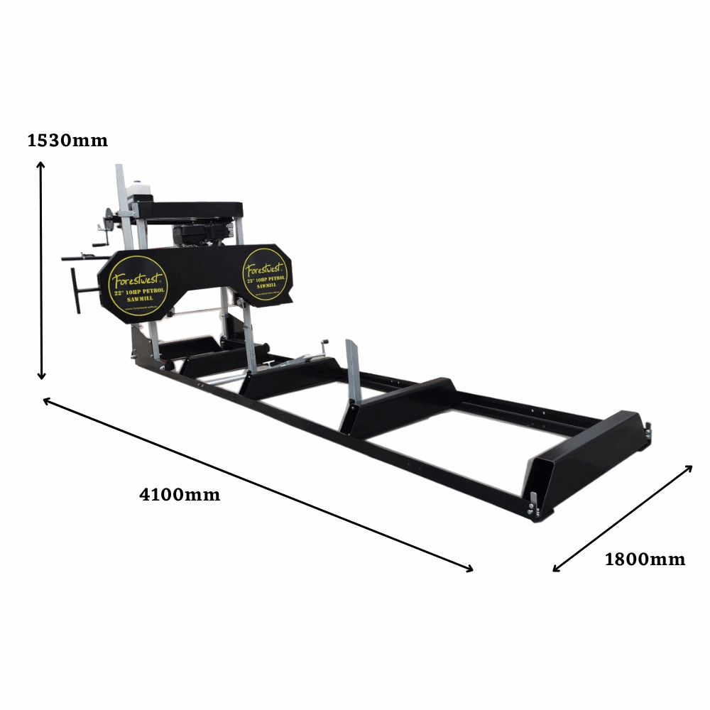 Forestwest 22-Inch Portable Wood Sawmill with 10HP Gas Engine - BM11125 for DIY Lumber Cutting, Woodworking Projects & Home Construction