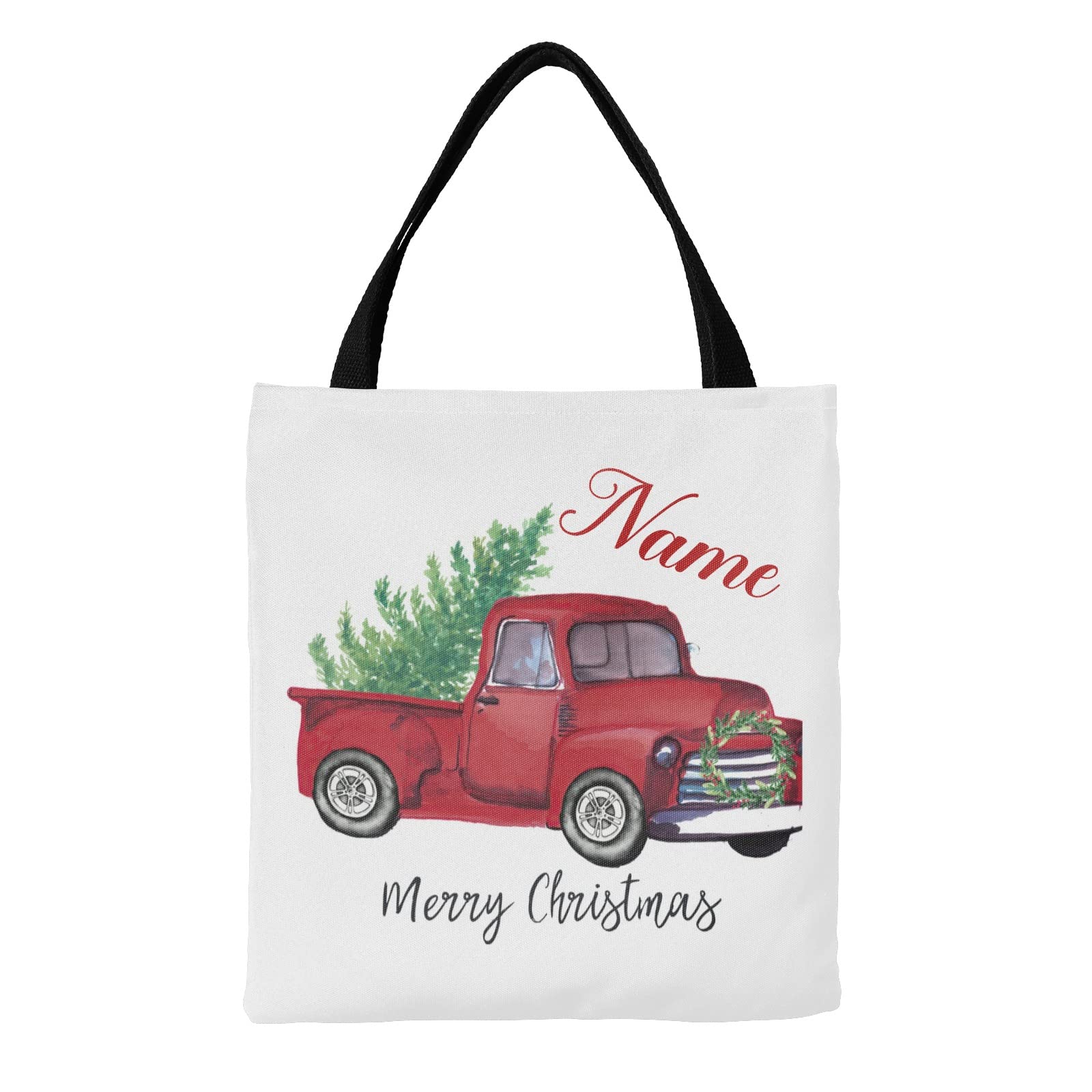 Custom Ice Cream Truck Design Canvas Tote Bag - Reusable Grocery Shopping Bag for Women & Girls (Perfect Gift for Beach, Farmers Market & Everyday Use)
