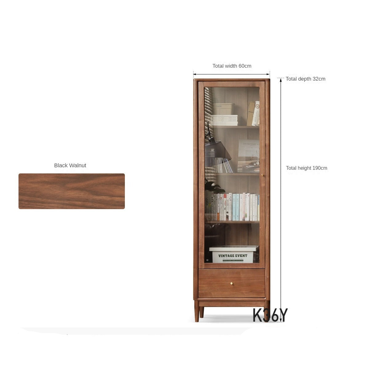 Solid Black Walnut & Oak Wood Bookcase - Customizable Wall-Mounted Bookshelf for Living Room, Home Office & Library Storage