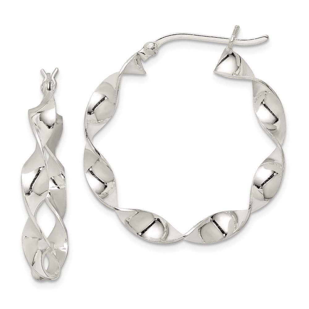 Sterling Silver Twisted Hoop Earrings for Women - 925 Silver Fashion Jewelry - Perfect for Parties, Weddings & Everyday Wear (QE8230)
