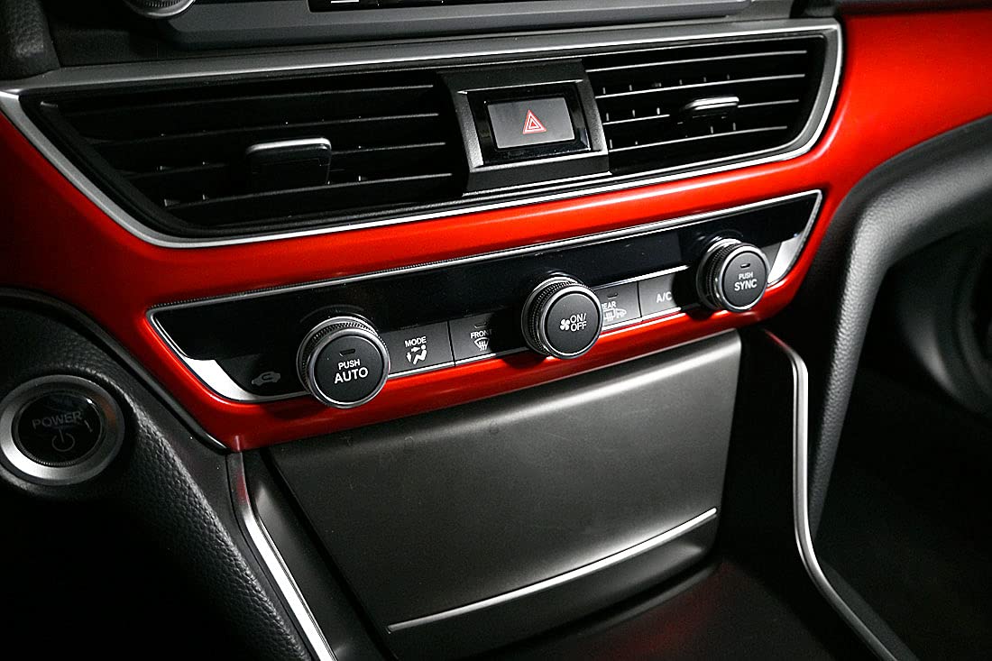 GZXinWei Red Center Console Dashboard Trim Panel Cover for 2018-2021 Honda Accord 10th Gen - Interior Accessories Upgrade for Enhanced Driving Experience