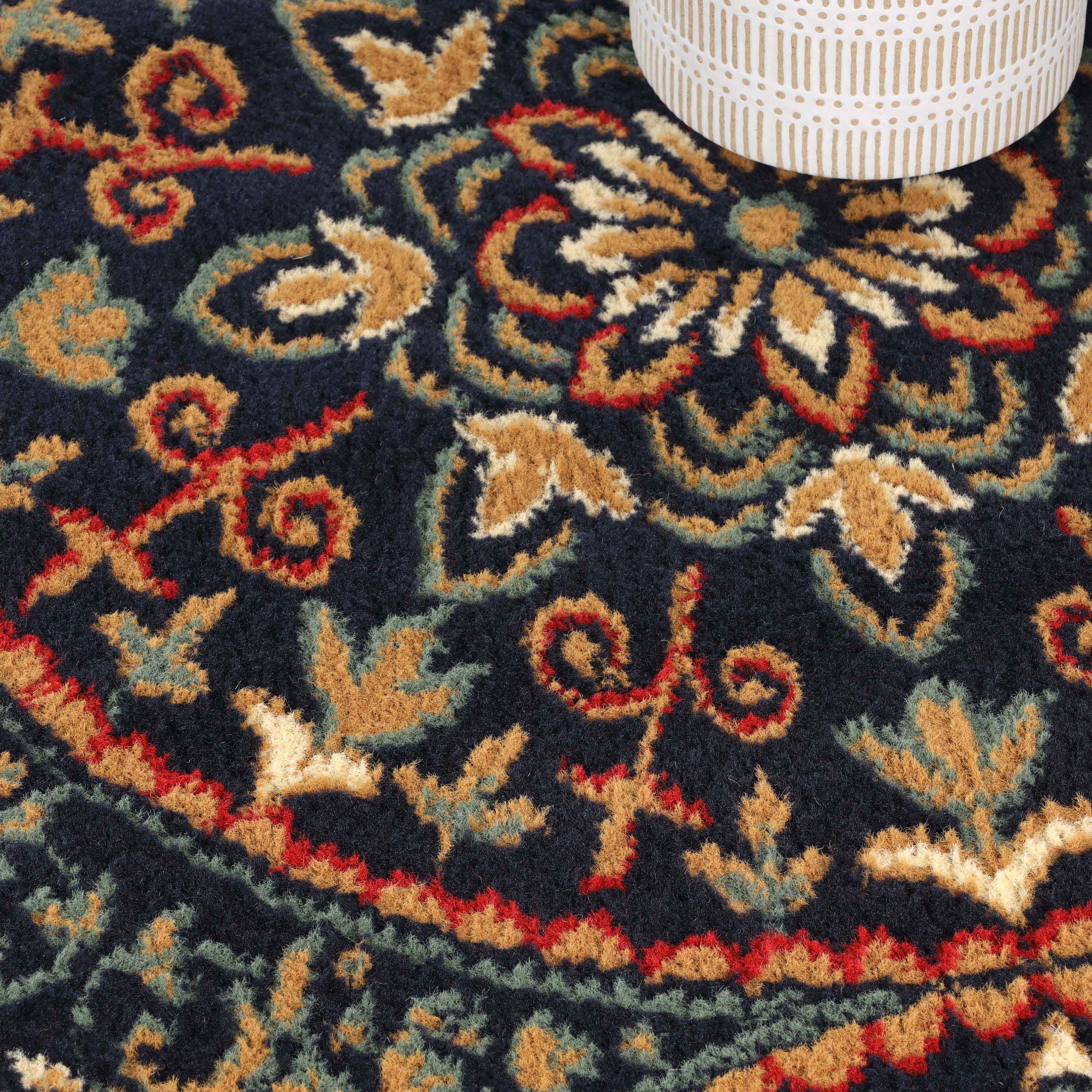 Elegant Medallion Traditional Indoor Area Rug - Non-Slip Persian Style Carpet for Living Room, Bedroom, Dining Room Decor