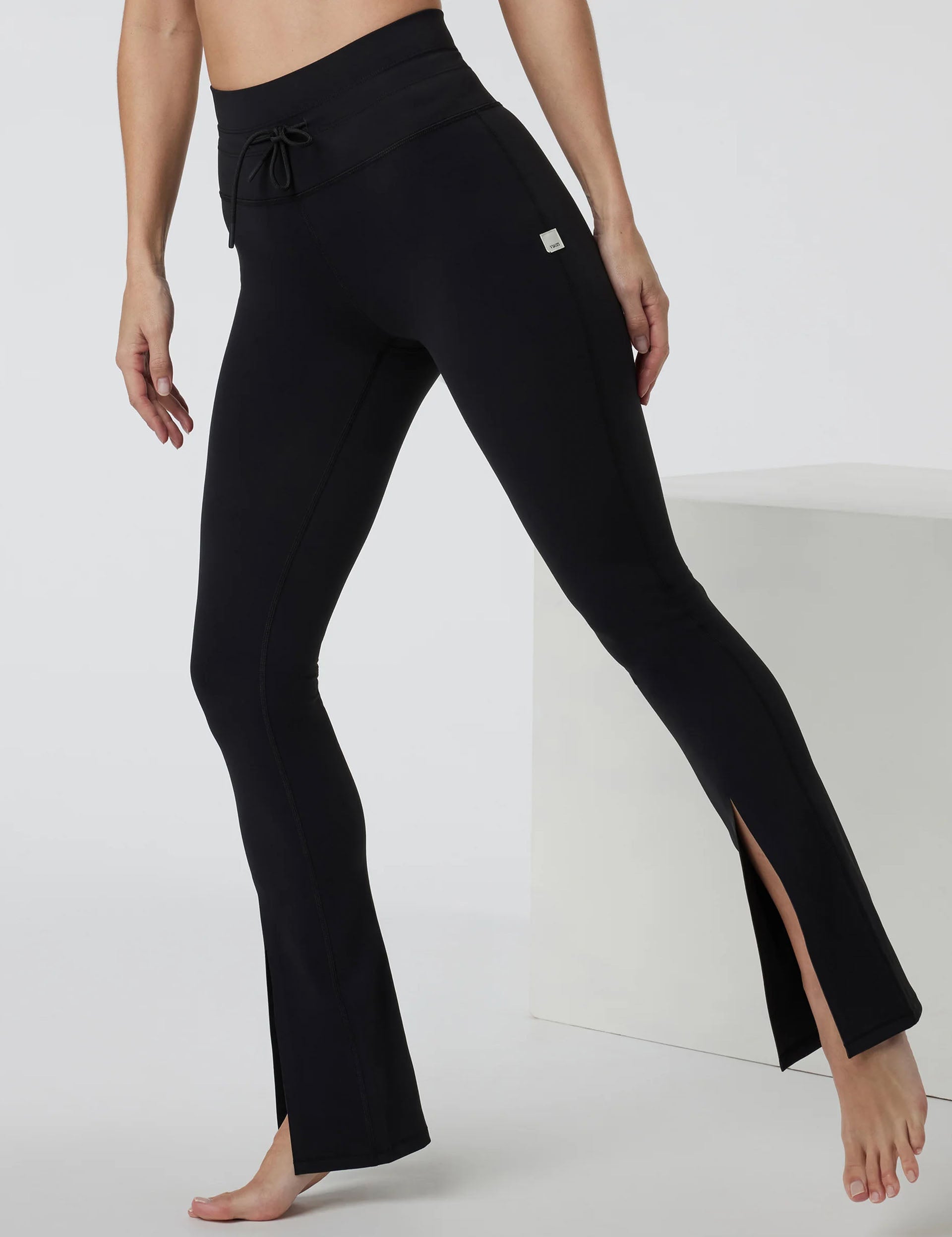 Black Daily Split Flare Leggings - High Waisted Yoga Pants for Women, Comfortable Workout & Lounge Wear for Gym, Running, Pilates, and Casual Outfits