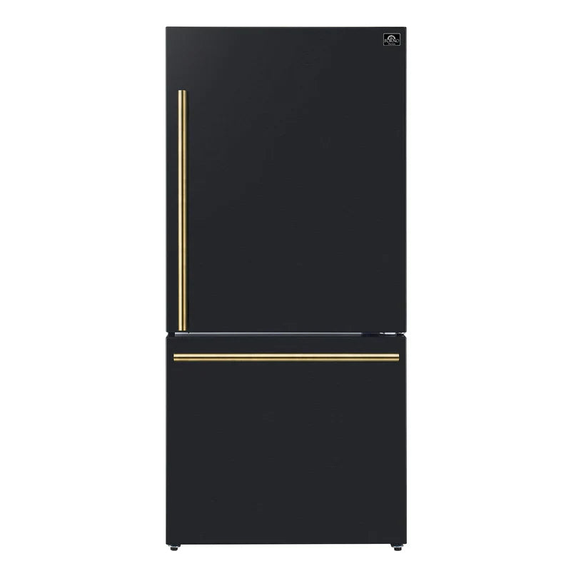 Forno Milano 31 Inch 17.2 cu.ft Bottom Freezer Refrigerator with Right Swing Door - Model FFFFD1785 | Energy Efficient Stainless Steel Kitchen Appliance for Home, Office, or Cafe Use