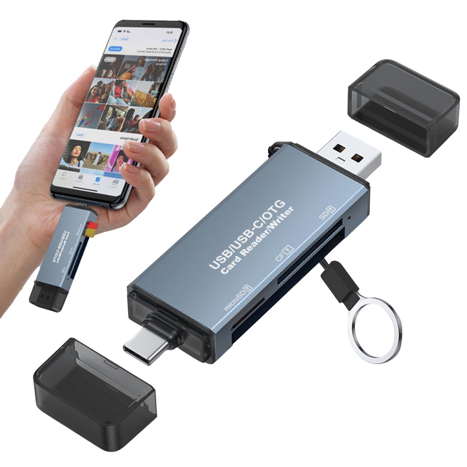 Janurium CF Camera Card Reader - High-Speed Portable Memory Card Reader for CF/SD Cards | Compatible with Smartphones, Computers, Tablets & Laptops | Perfect for Photographers, Content Creators & Tech Enthusiasts