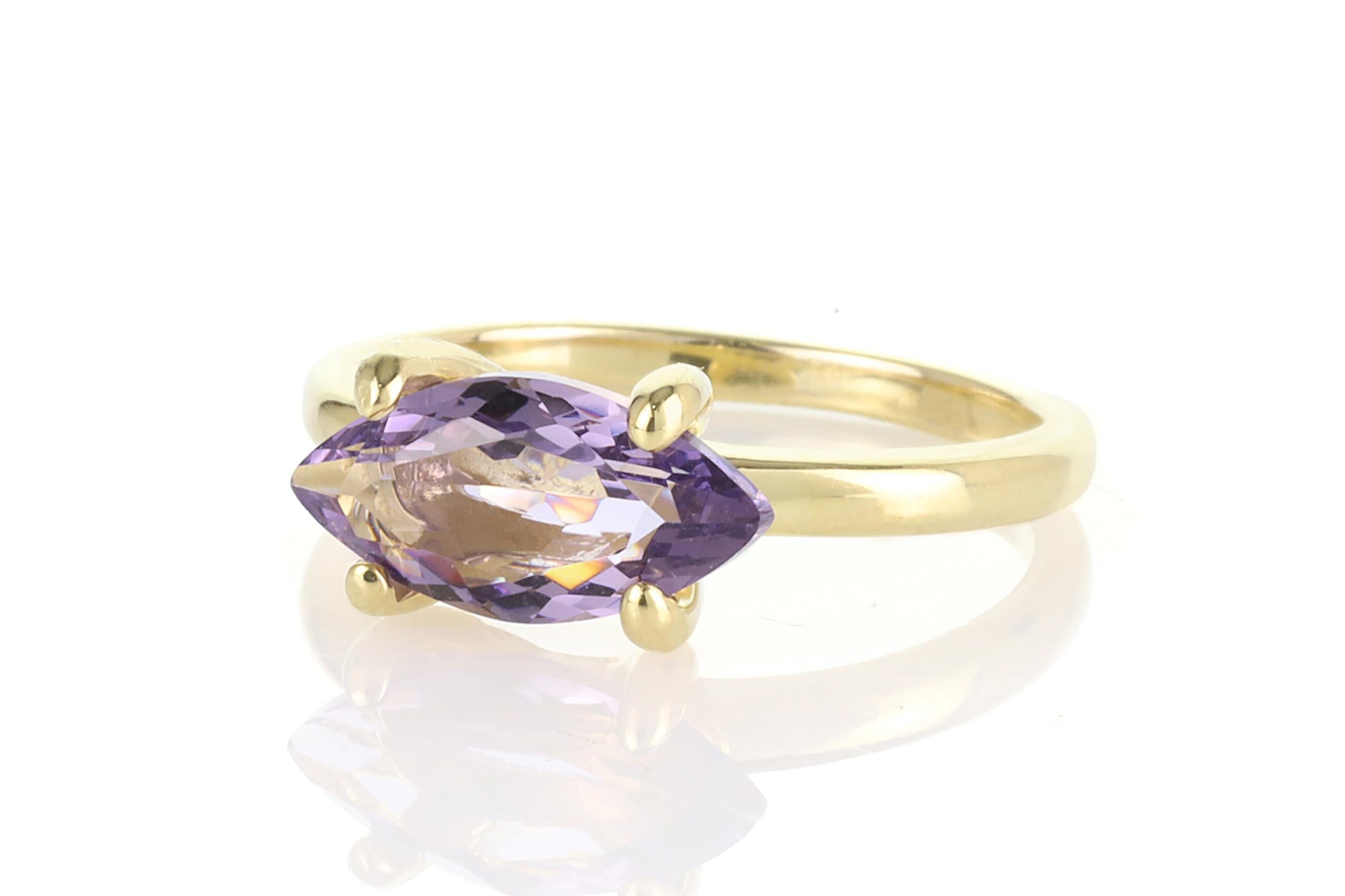 14K Gold Filled Amethyst Ring for Women | Elegant Marquise Cut Purple Gemstone Jewelry | Perfect Birthday Gift with Velvet Gift Box | Ideal for Weddings, Anniversaries & Special Occasions