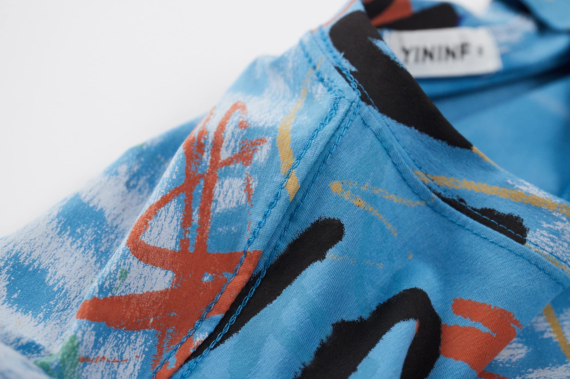 YININF Men's Hipster Hip Hop Graphic Print Short Sleeve T-Shirt - Trendy Casual Streetwear for Summer Outfits & Music Festivals
