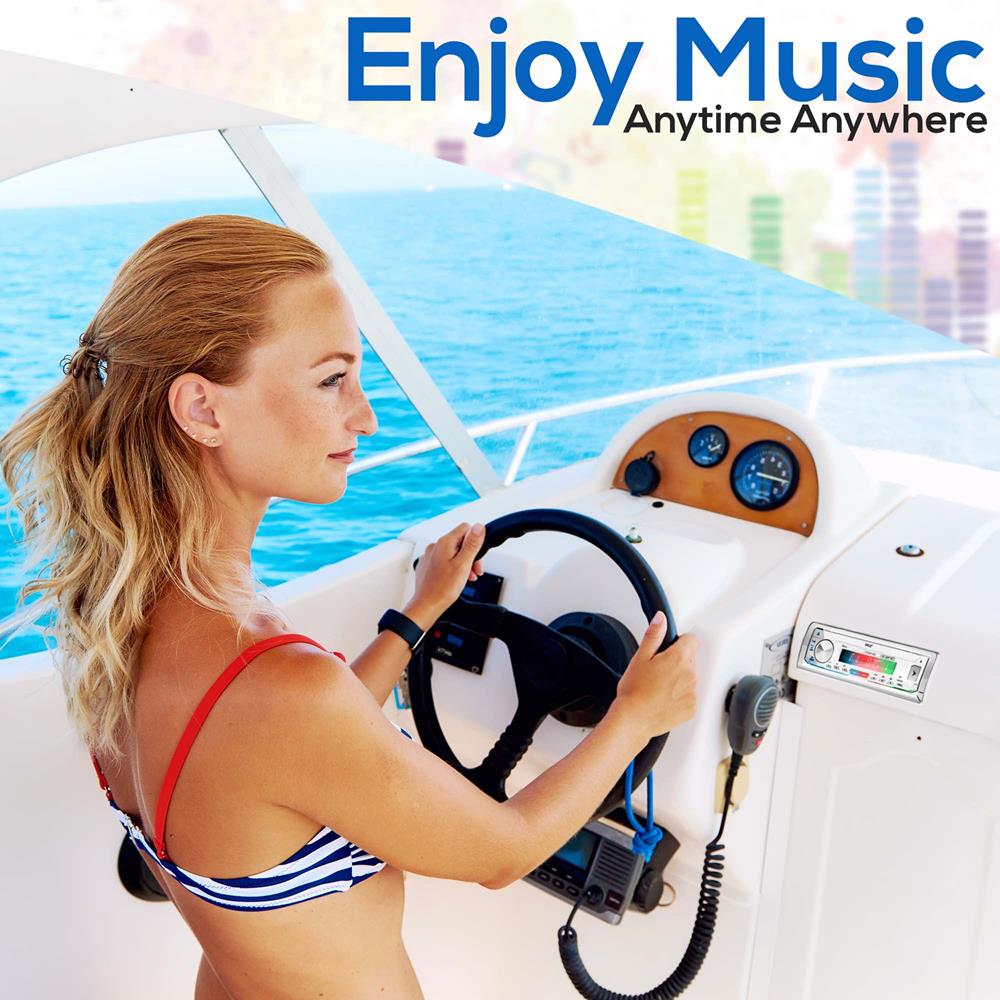 Marine Bluetooth CD/MP3 Radio Receiver - Waterproof Stereo System for Boats | Perfect for Yachts, Fishing & Water Sports