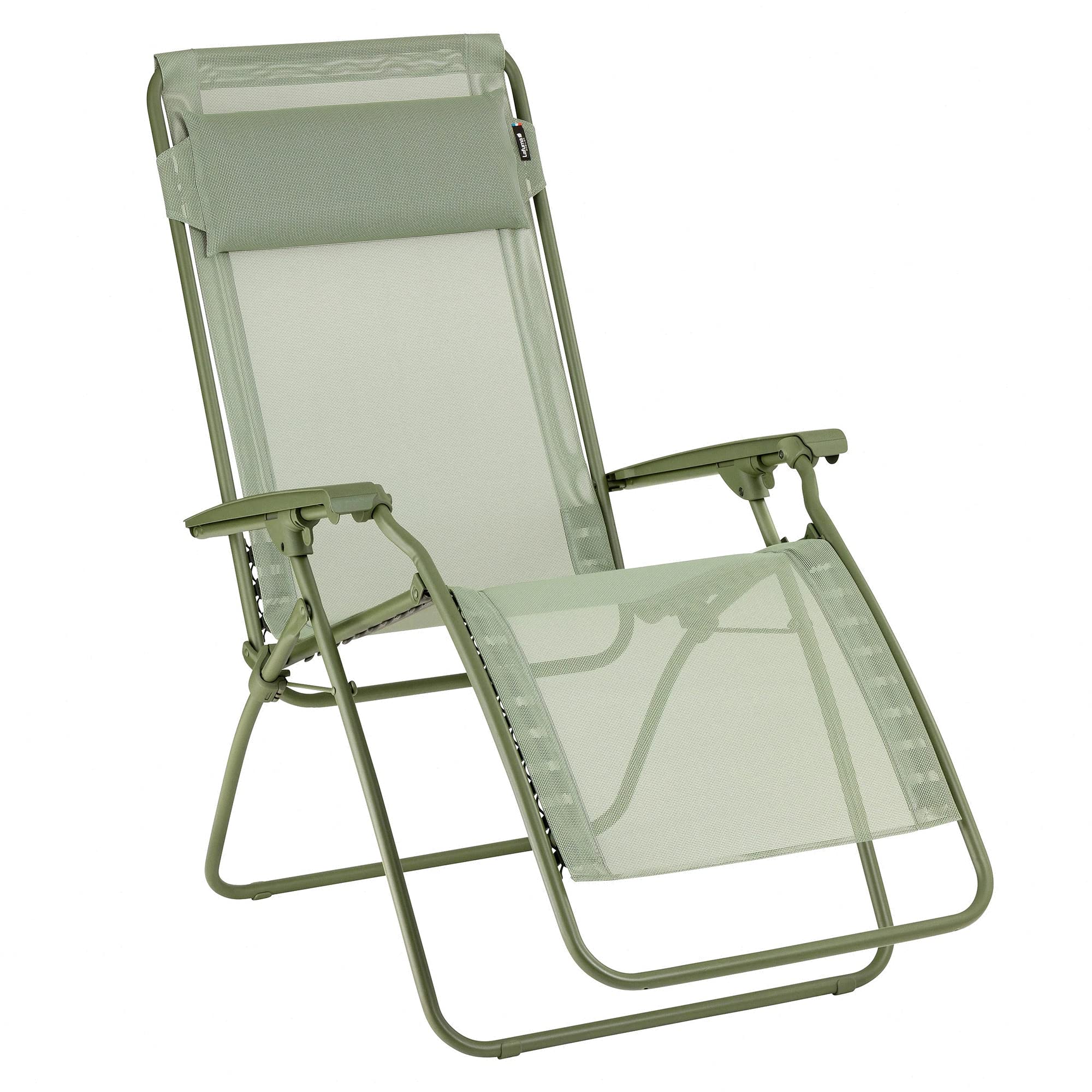Lafuma R Clip Zero Gravity Chair - Adjustable Reclining Outdoor Lounge Chair with Headrest, Moss Green - Perfect for Patio, Backyard, Beach, and Camping Relaxation