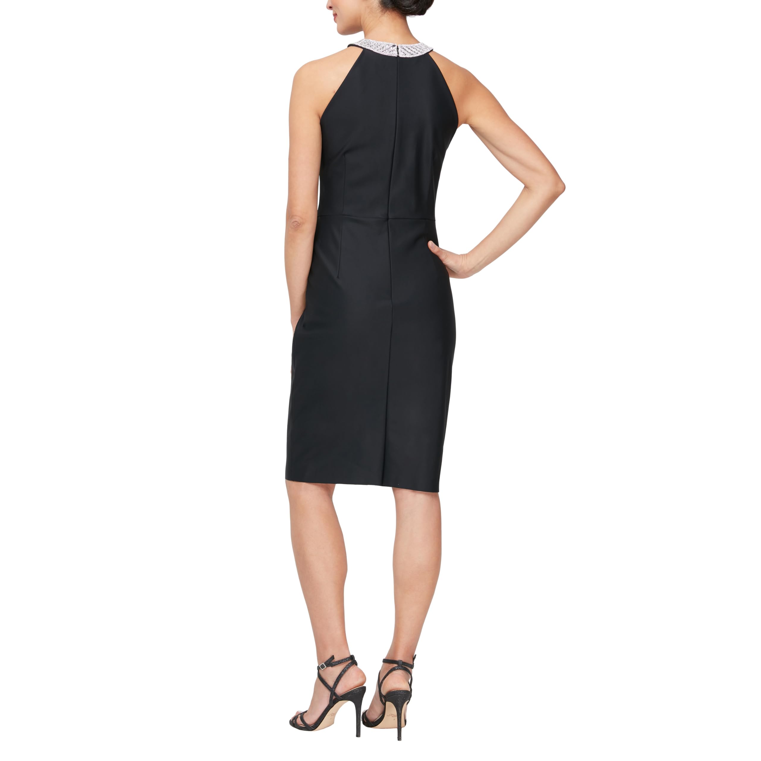 Alex Evenings Women's Slimming Stretch Halter Neck Cocktail Dress - Formal Evening Gown for Wedding Guest, Party, Prom & Special Occasions