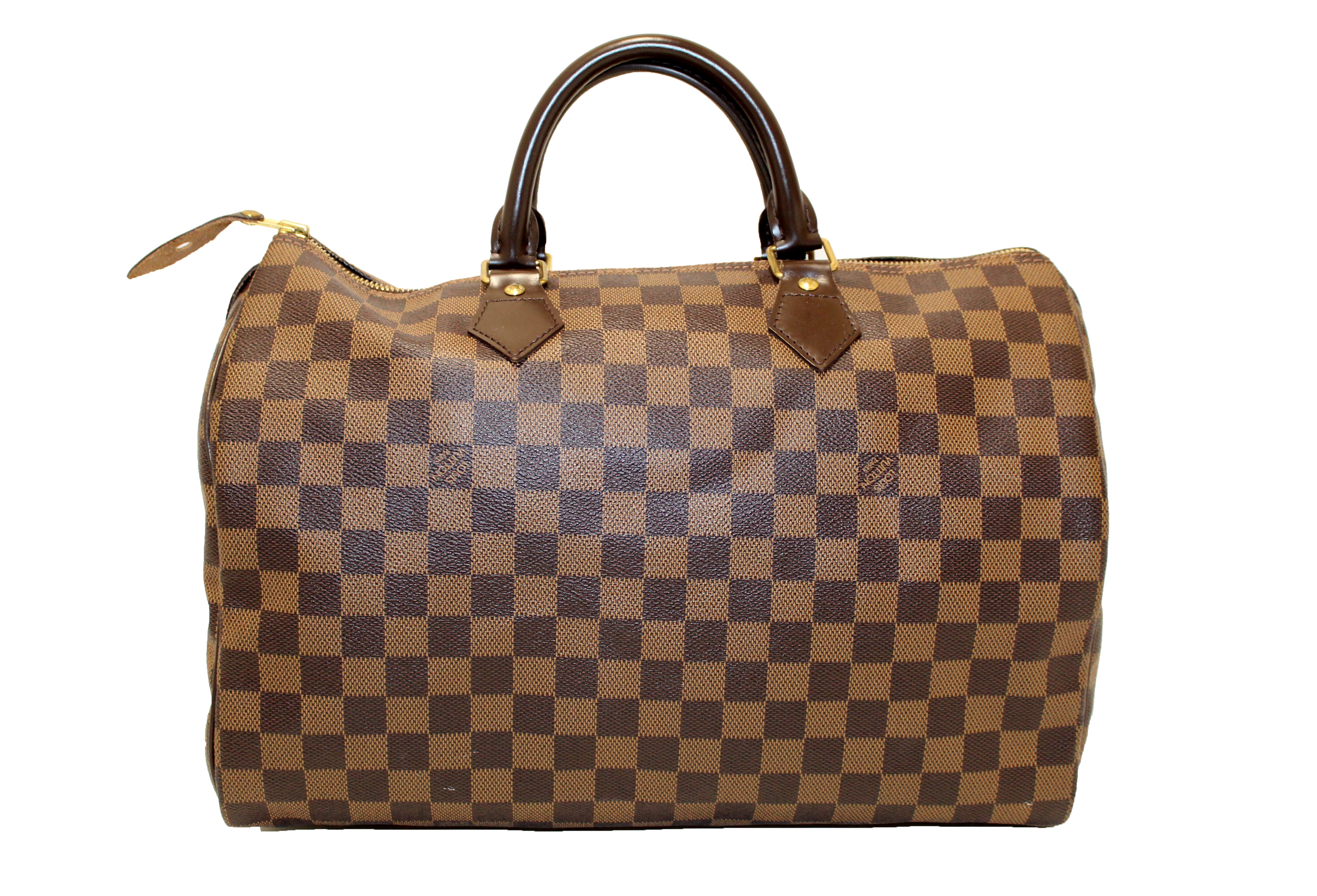Authentic Louis Vuitton Damier Ebene Speedy 35 Handbag for Women - Luxury Designer Tote Bag with Shoulder Strap - Perfect for Travel, Work & Everyday Use
