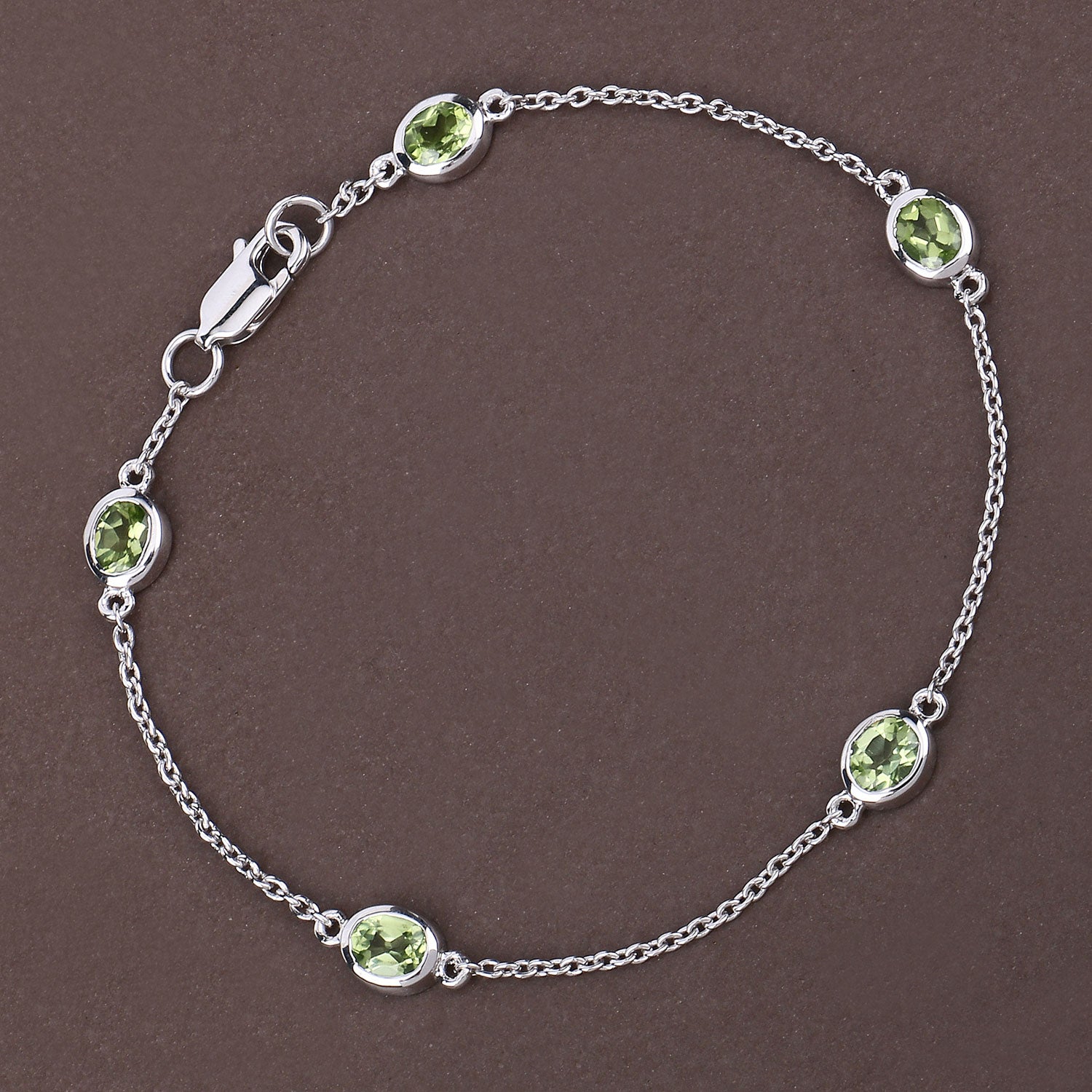 Genuine Green Peridot Beaded Bracelet - Natural Gemstone Stretch Jewelry for Women, Yoga & Meditation Accessory