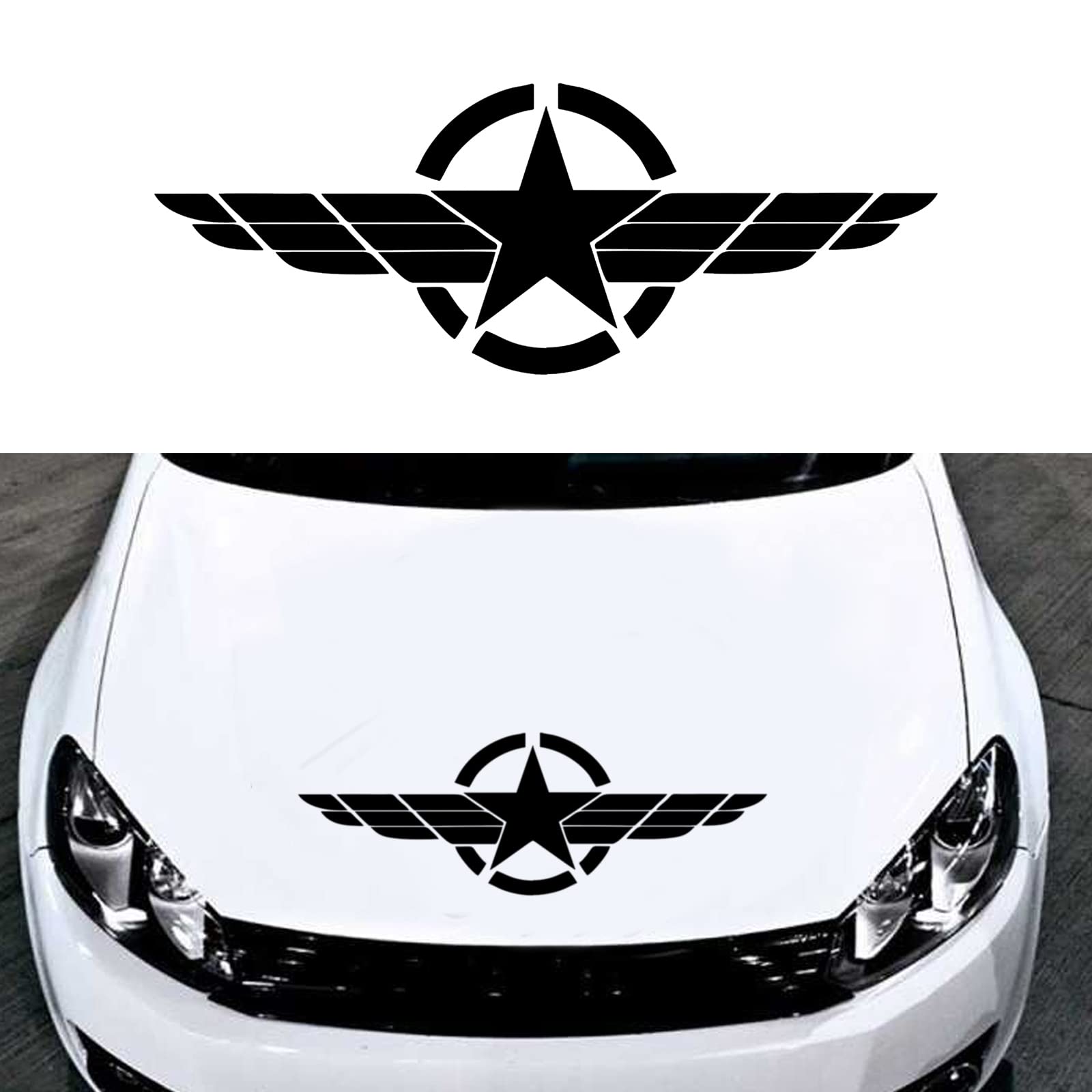 Universal Car Hood Vinyl Decal Stickers - Custom Auto Bonnet Graphics for Sports & Racing Cars - DIY Exterior Modification Accessories in Black - Perfect for Car Shows, Street Racing & Vehicle Personalization
