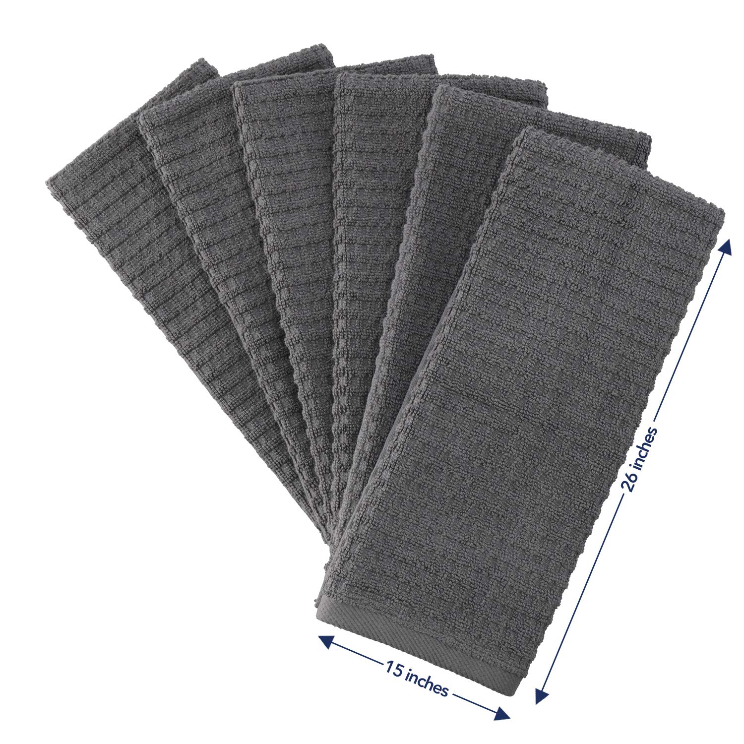 **Premium 15x26 Inch Kitchen Towels - 6 Pack, 400 GSM, 100% Ring Spun Cotton - Ultra Soft & Absorbent Dish Towels, Tea Towels & Bar Towels - Perfect for Cooking, Cleaning & Hosting**