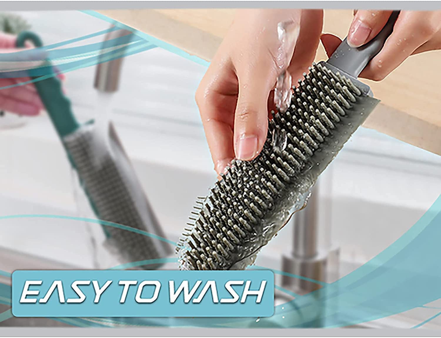 Ostin 3-in-1 Window Cleaning Brush with Plastic Crevice Tool - Multi-Function Household Cleaner for Windows, Sills & Tracks - Perfect for Home, Kitchen & Outdoor Use
