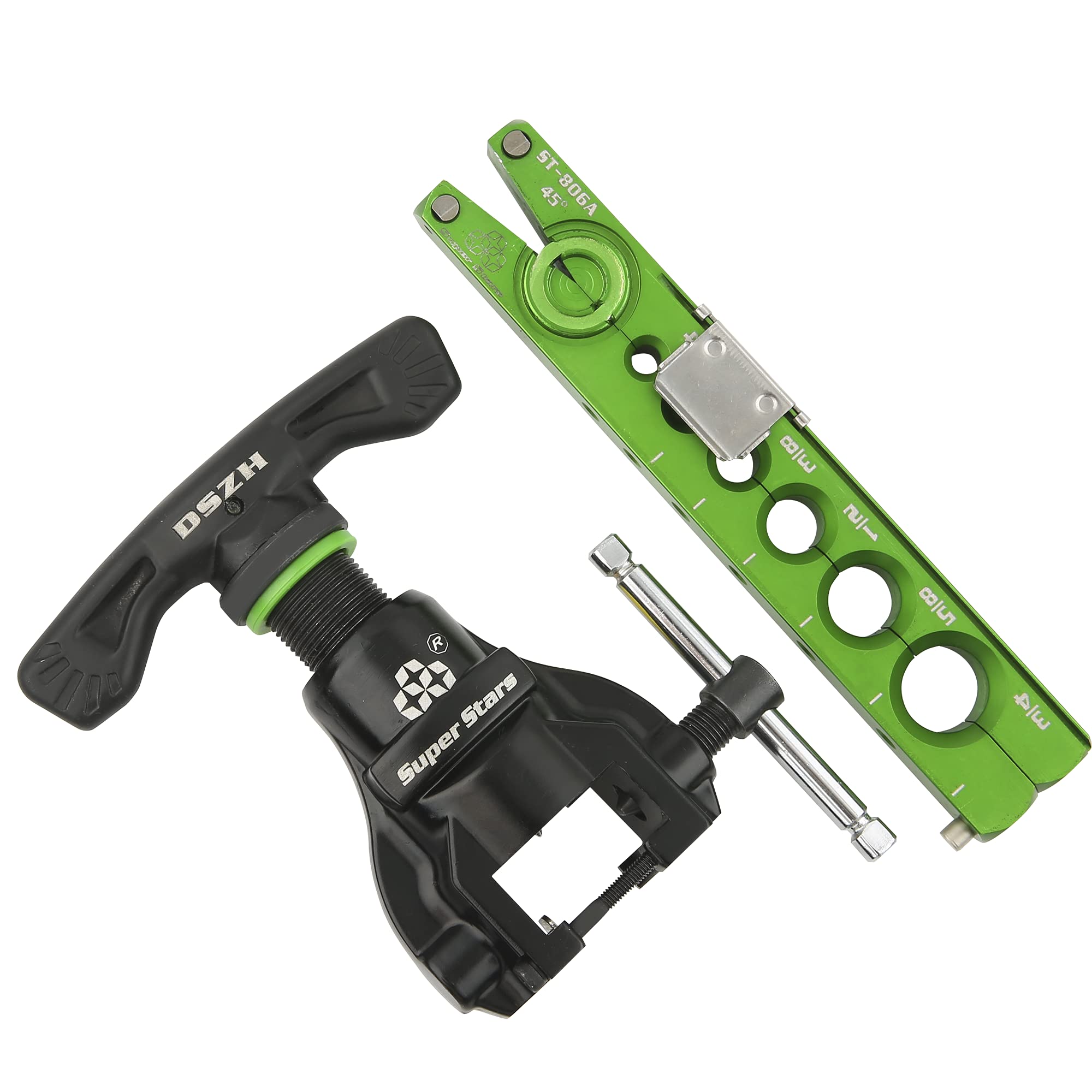 Super Stars 1/4in - 3/4in Single Flare Tool Kit | 45° Eccentric HVAC Flaring Tool with Pipe Cutter | 5-in-1 Copper Tube Pipe Flaring Set for Automotive AC & Refrigeration Repairs