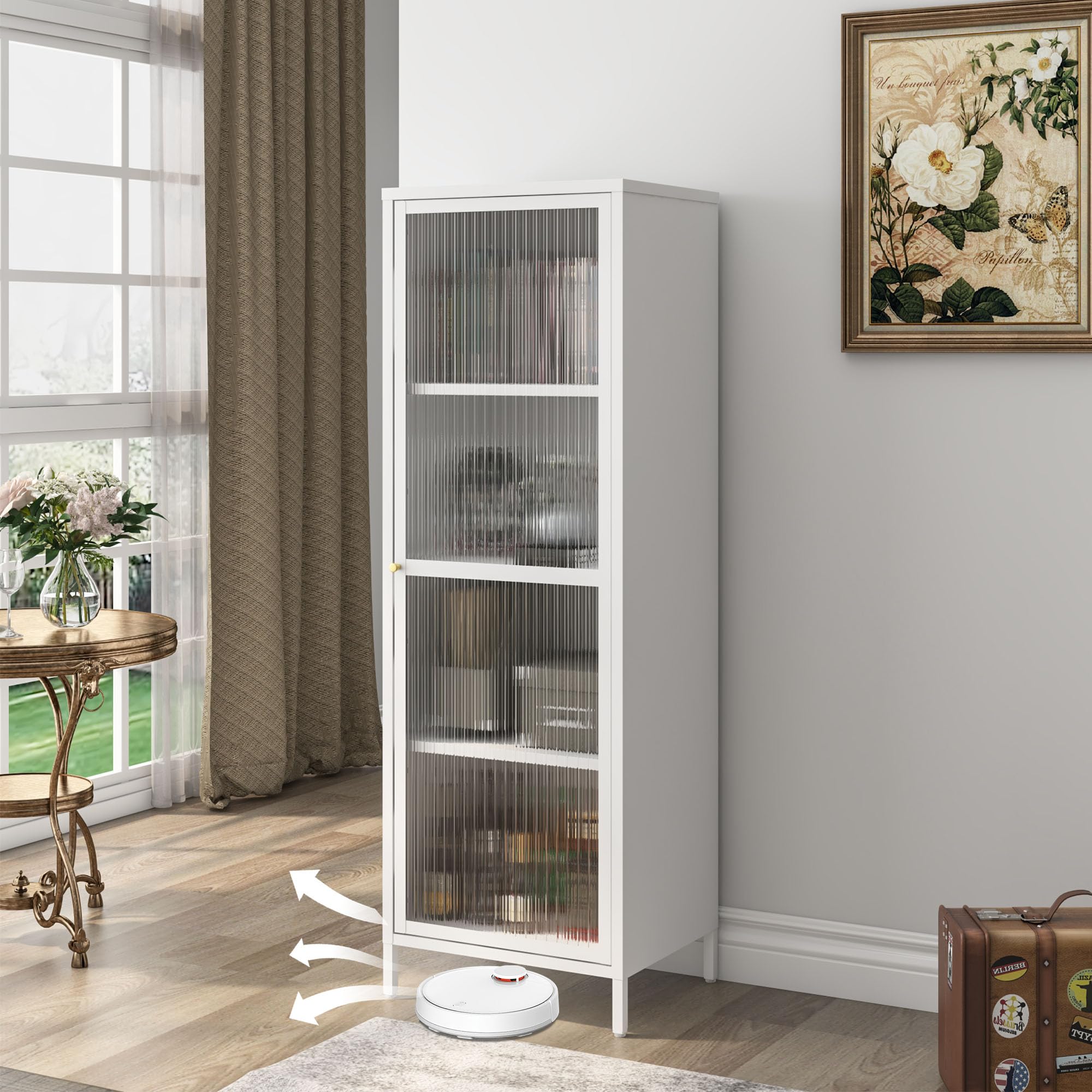 Sturdy Metal Storage Cabinet with 3 Adjustable Shelves - 59.06