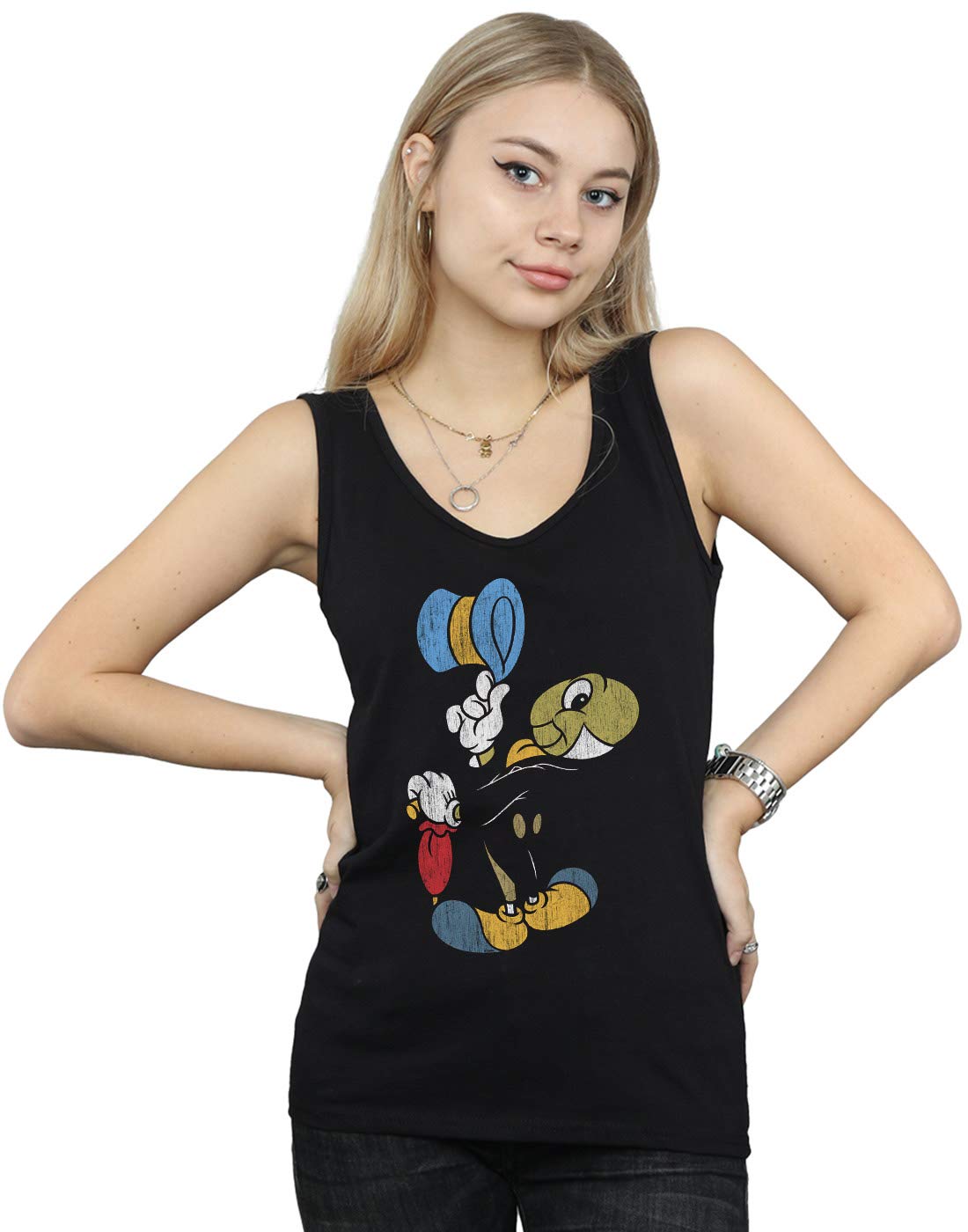 Disney Pinocchio Jiminy Cricket Women's Tank Top - Casual Summer Tee for Disney Fans, Theme Parks & Movie Nights