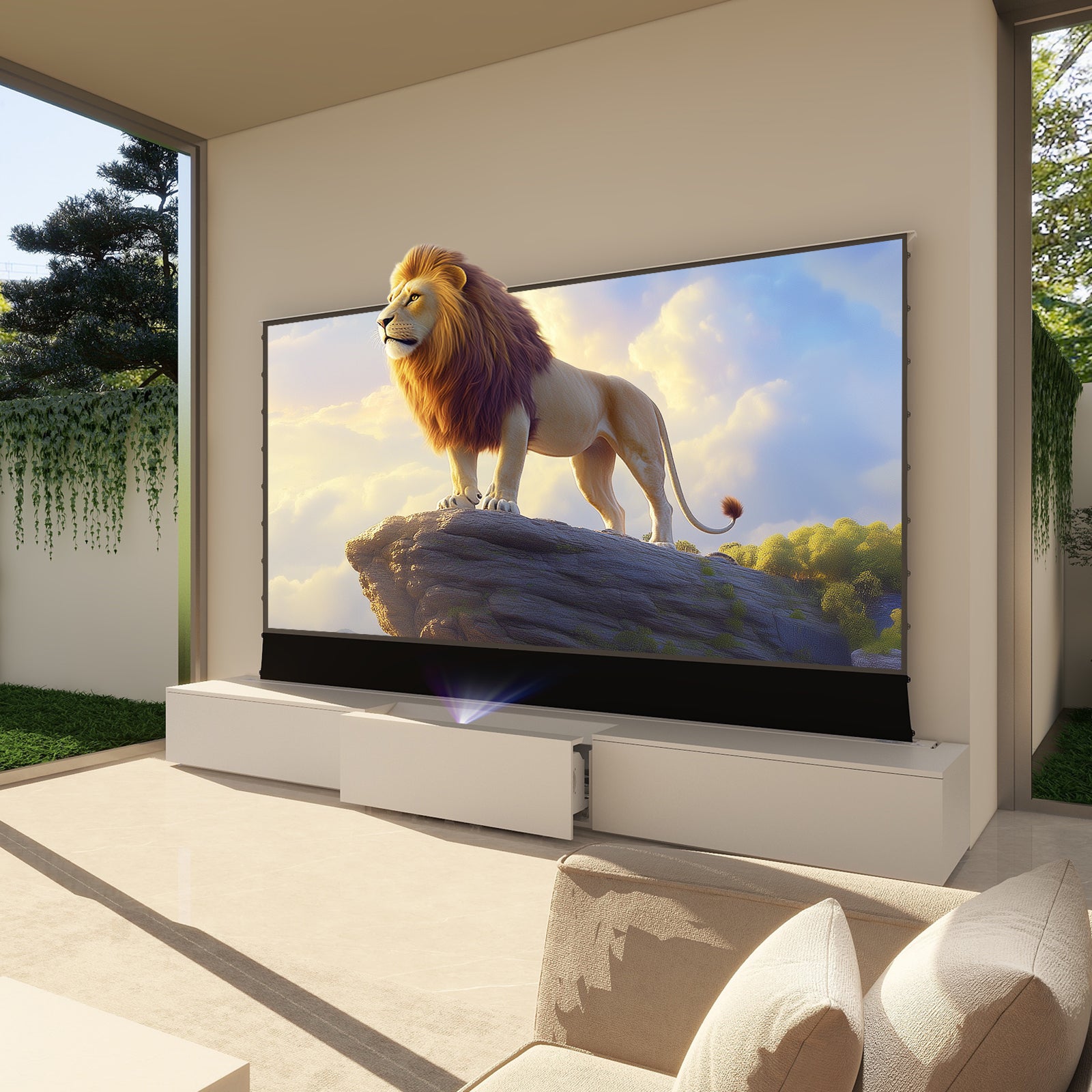 VIVIDSTORM Motorized Laser TV Cabinet Barcelona Mark II - 120