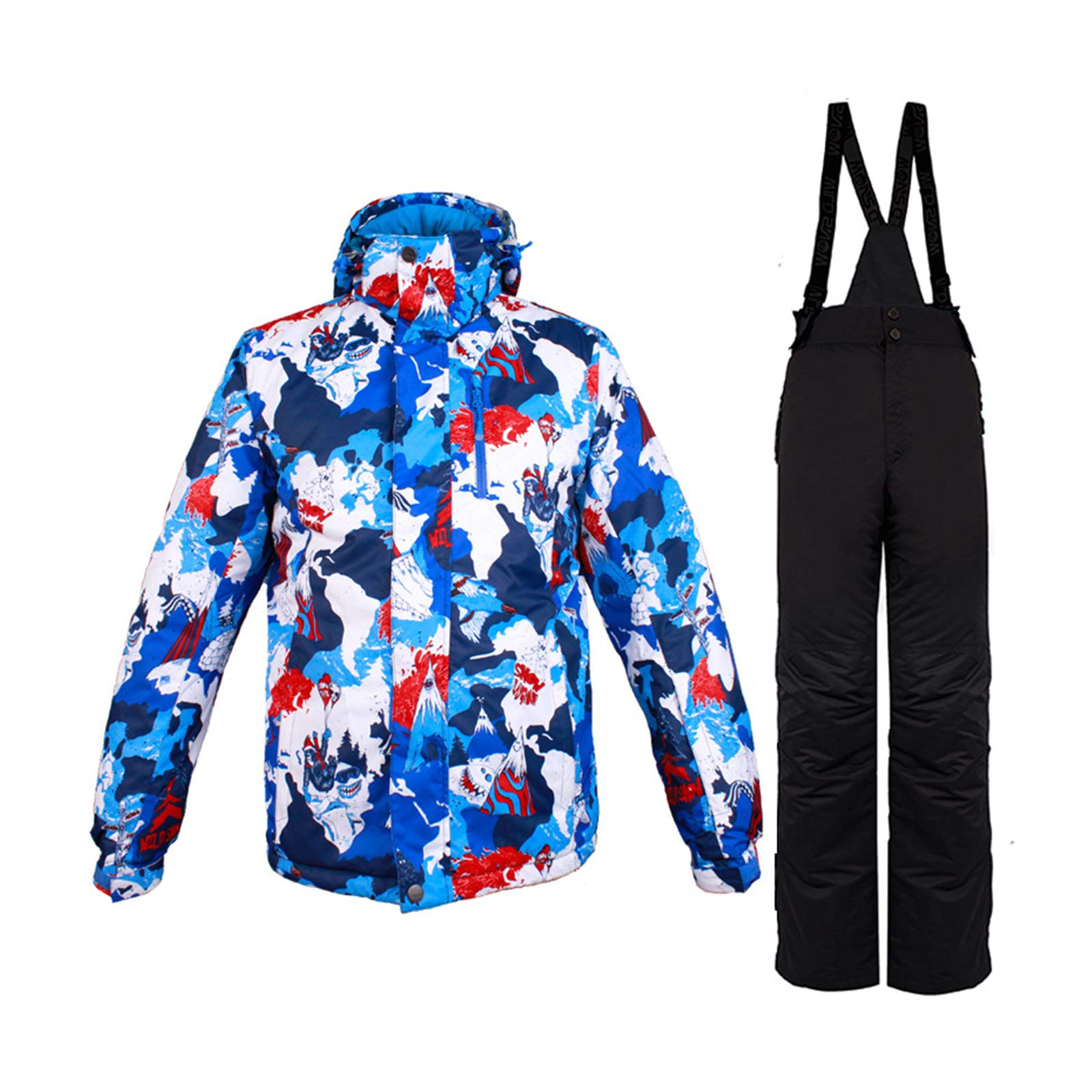 Men's Waterproof Ski Suit - Winter Snow Bib & Jacket Set for Cold Weather - Perfect for Skiing, Snowboarding & Outdoor Winter Activities