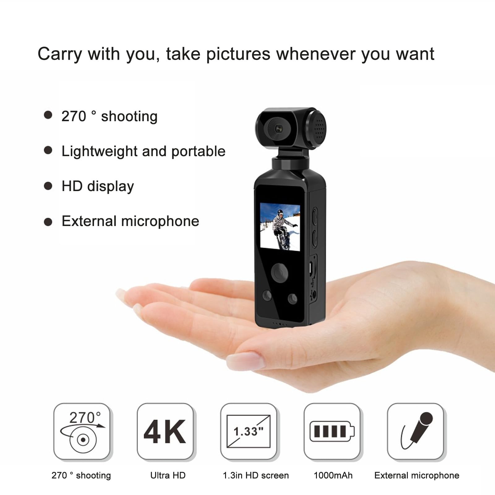 Bewinner 4K WiFi Digital Video Camera - 16MP HD Camcorder with 1.3