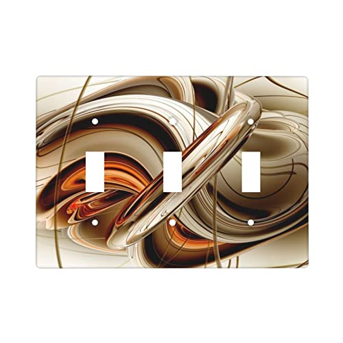 Abstract Orange Triple Light Switch Cover