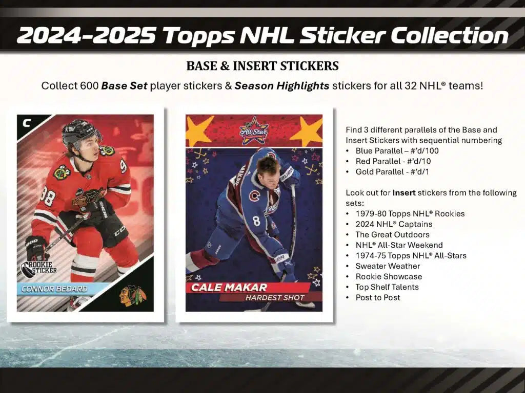 2024-2025 Topps NHL Hockey Sticker Collection Pack - Perfect for Collectors, Trading & Scrapbooking