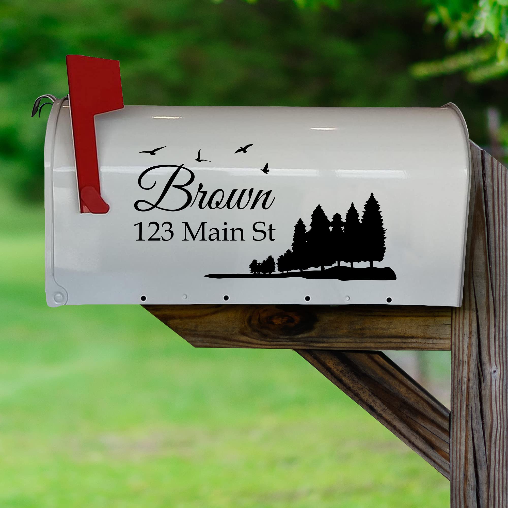 VWAQ Custom Mailbox Address Decal - Personalized Family Name Sticker for Home & Garden Decor - CMB29 (Black) | Perfect for Housewarming Gifts, Front Door Decoration & Mailbox Identification