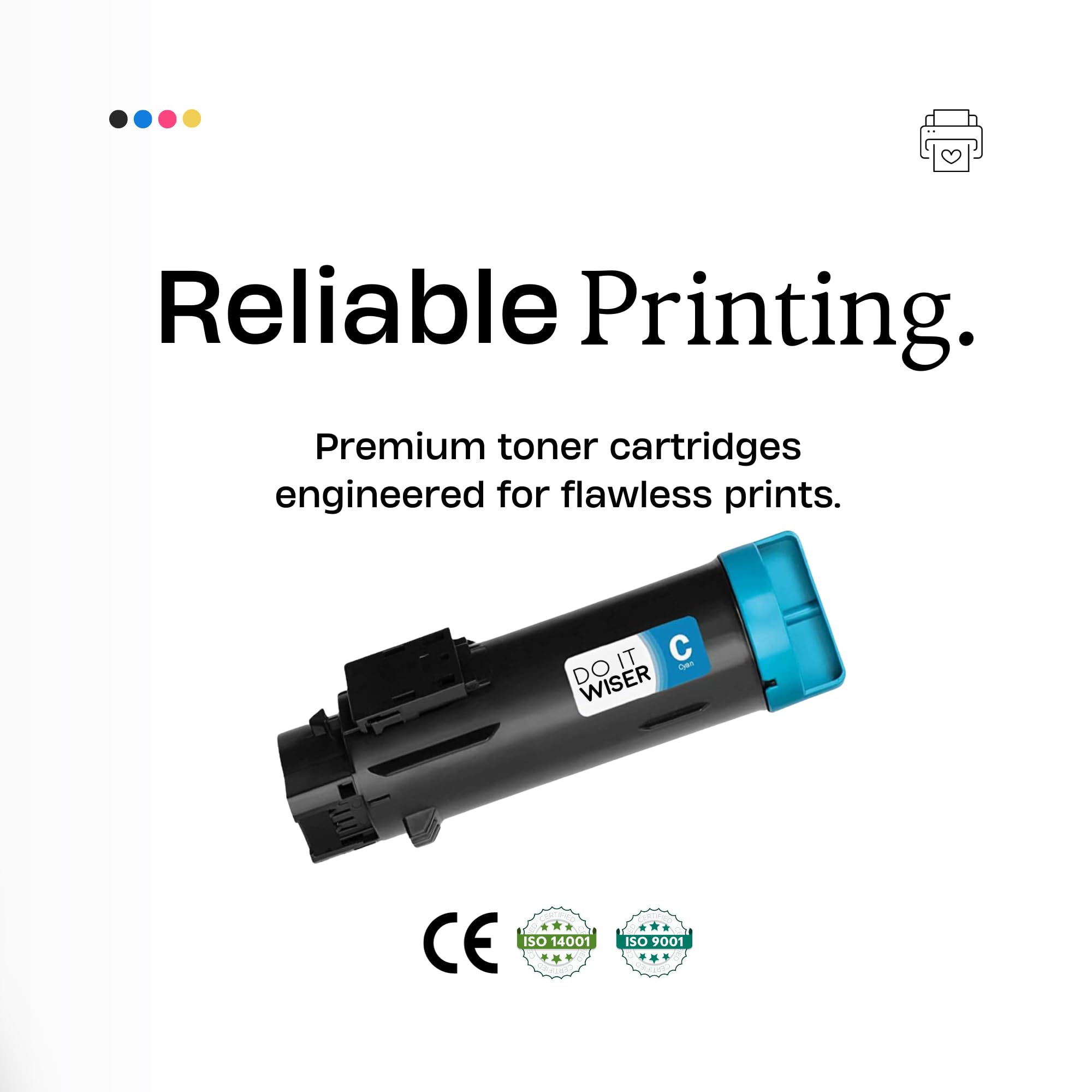 High Yield Compatible Toner Cartridge Replacement for Dell H625cdw H825cdw S2825cdn - 593-BBOX (P3HJK) Cyan | Laser Printer Supplies for Office & Home Printing | Works with Dell Color Laser Printers