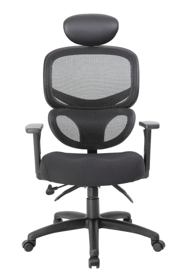 Boss Mesh Back Ergonomic Office Chair B6338 - Adjustable Lumbar Support & Breathable Design for Home & Office Workspaces