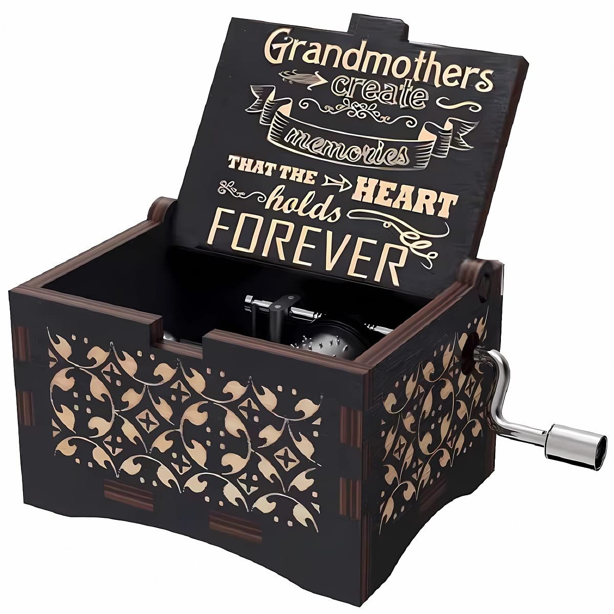 Personalized Engraved Music Box for Grandma - Unique Christmas, Birthday & Mother's Day Gift Idea - Perfect for Home Decor, Anniversary Celebrations & Special Moments
