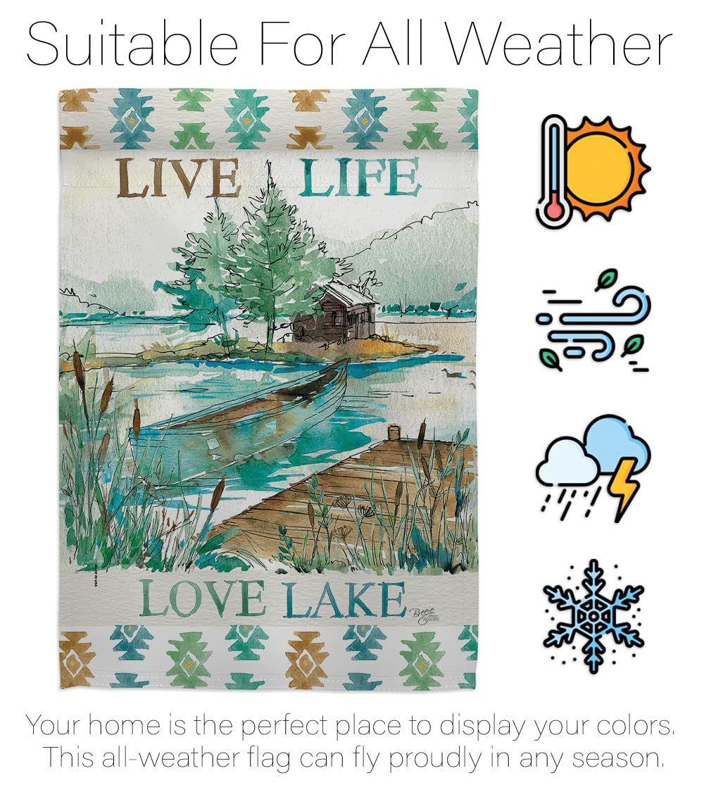 Breeze Decor Lake Nature Outdoor Flag Set w/Flagpole - Perfect for Garden & Home Decor