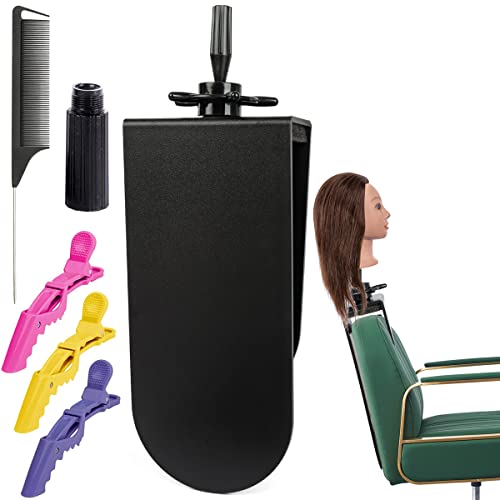 Adjustable Mannequin Head Stand with Chair Clamp - 17 Inch Sturdy Wig Display Holder for Hair Styling Practice, Salon & Home Use (Black) | Perfect for Hairstylists, Cosmetology Students & DIY Enthusiasts