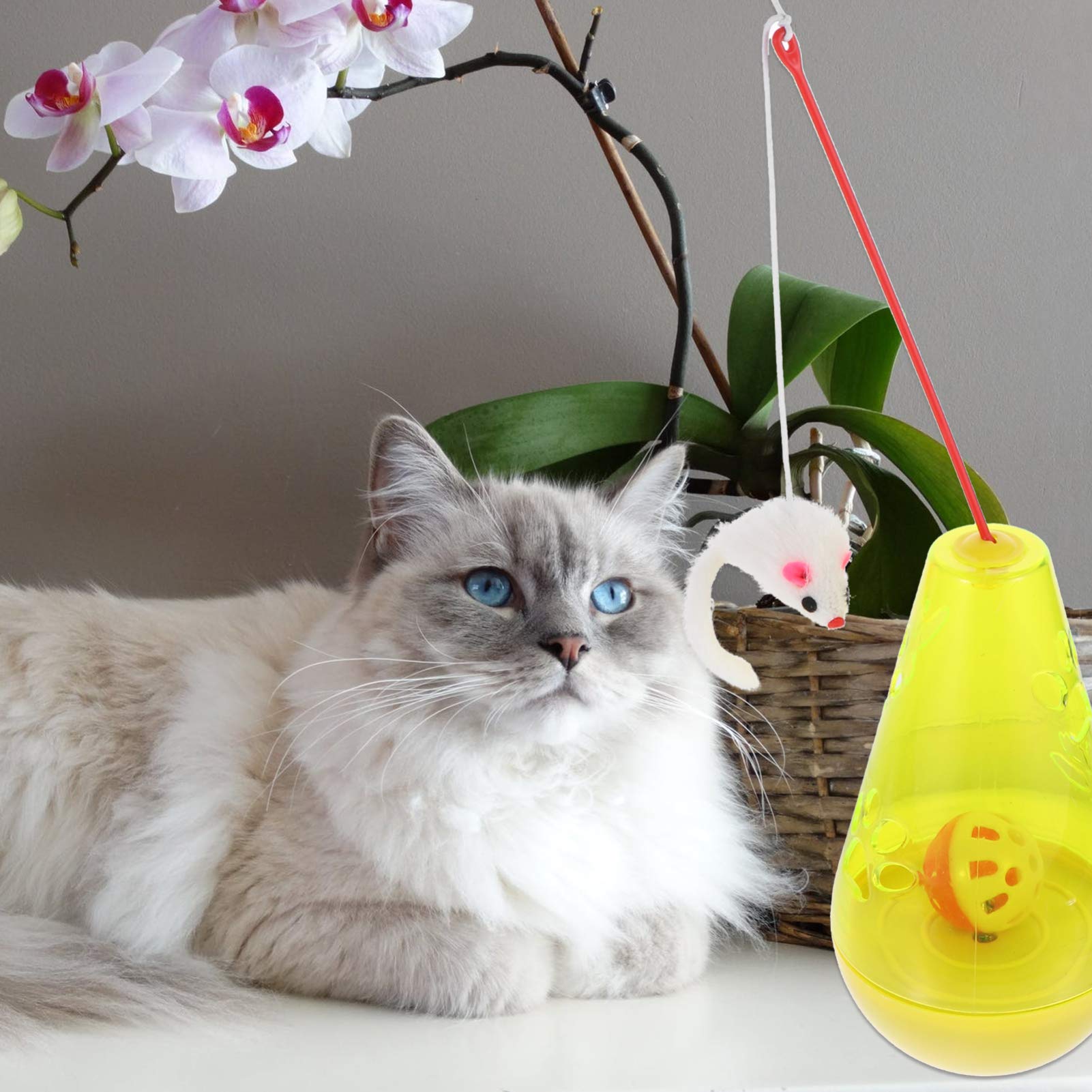 Balacoo 2-Pack Cat Tumbler Toy - Interactive Food Dispensing Treat Toy for Cats, Self-Playing Entertainment & Mental Stimulation - Perfect for Indoor Play, Boredom Relief & Training Rewards