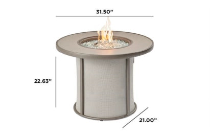 The Outdoor Greatroom Company Stonefire Round Gas Fire Pit Table - Outdoor Patio Heater for Backyard, Deck, and Garden Gatherings