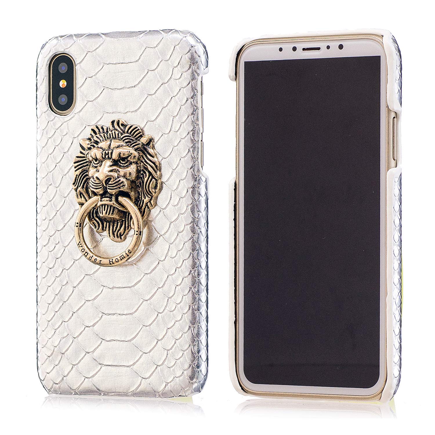 Premium Lion Head Design iPhone 13 Pro Max Case - Chinese Noble Style with Ring Holder, Ultra Slim Protective Cover (Silver) | Perfect for Daily Use, Office & Travel Protection