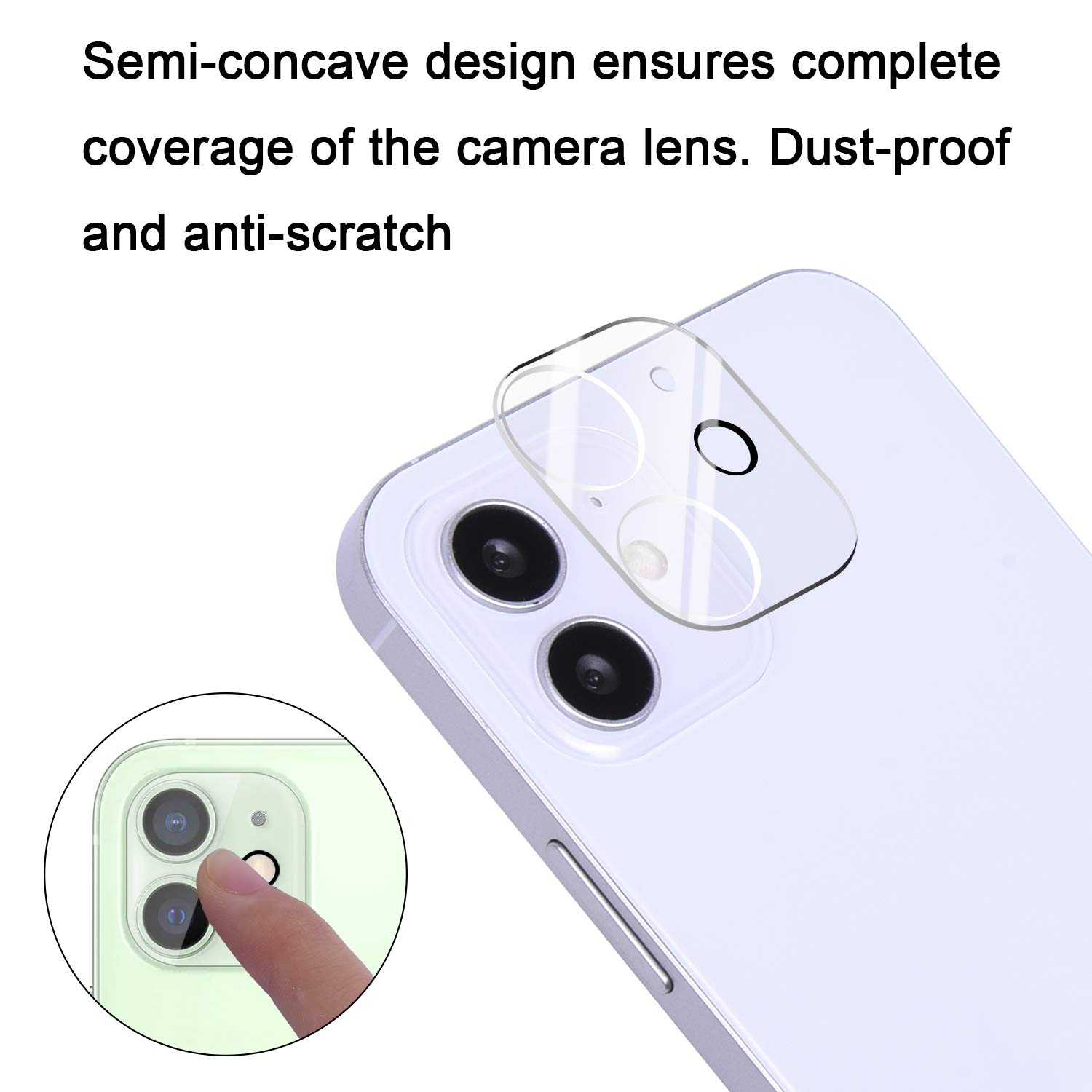 Wisdompro 3 Pack Tempered Glass Screen Protector and 3 Pack Camera Lens Protector for iPhone 12 (6.1 inch) - HD Clear, Anti-Scratch, Bubble-Free - Perfect for Daily Use, Travel, and Outdoor Activities