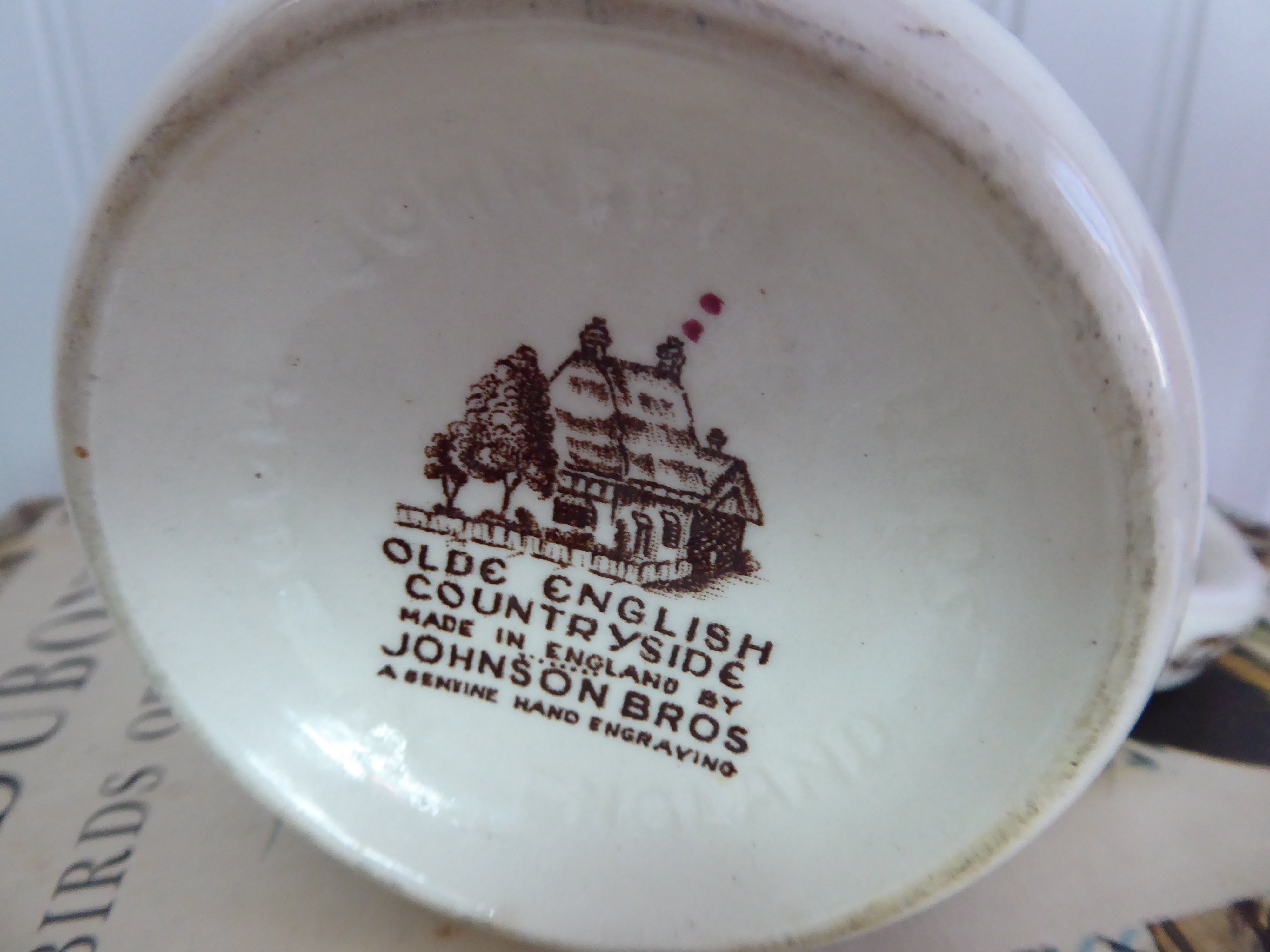 Vintage Johnson Brothers Brown Transferware Olde English Countryside Mug - 8 Oz Tea Cup for Afternoon Tea, Cottagecore Decor, and Collectible Ceramics